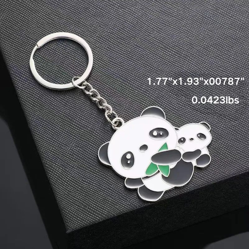 Cute Panda Metal Keychain 4