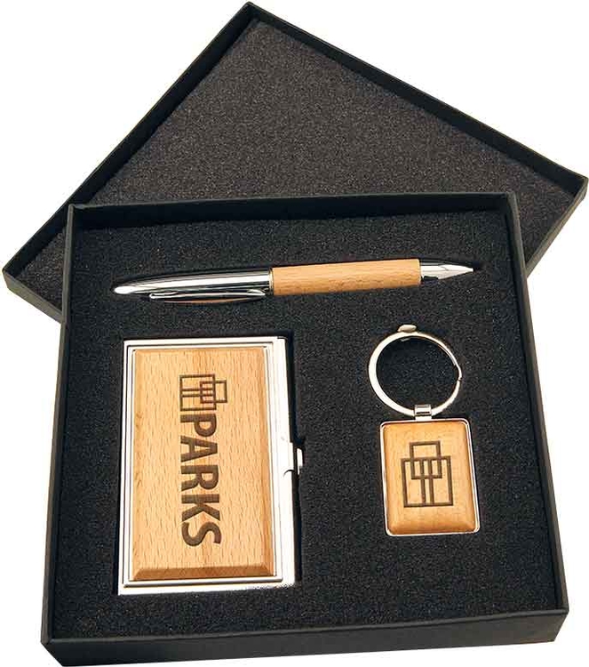 Business Card Case, Pen, and Key Chain Gift Set 1