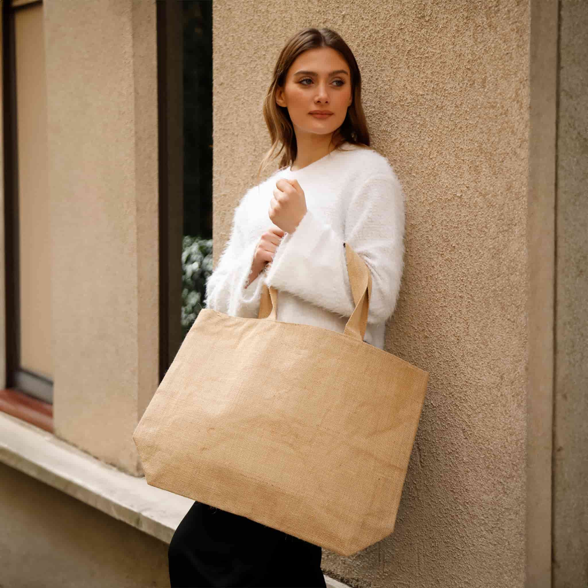 Jumbo Versatile Jute Tote Bag, custom tote bag with logo imprint 9