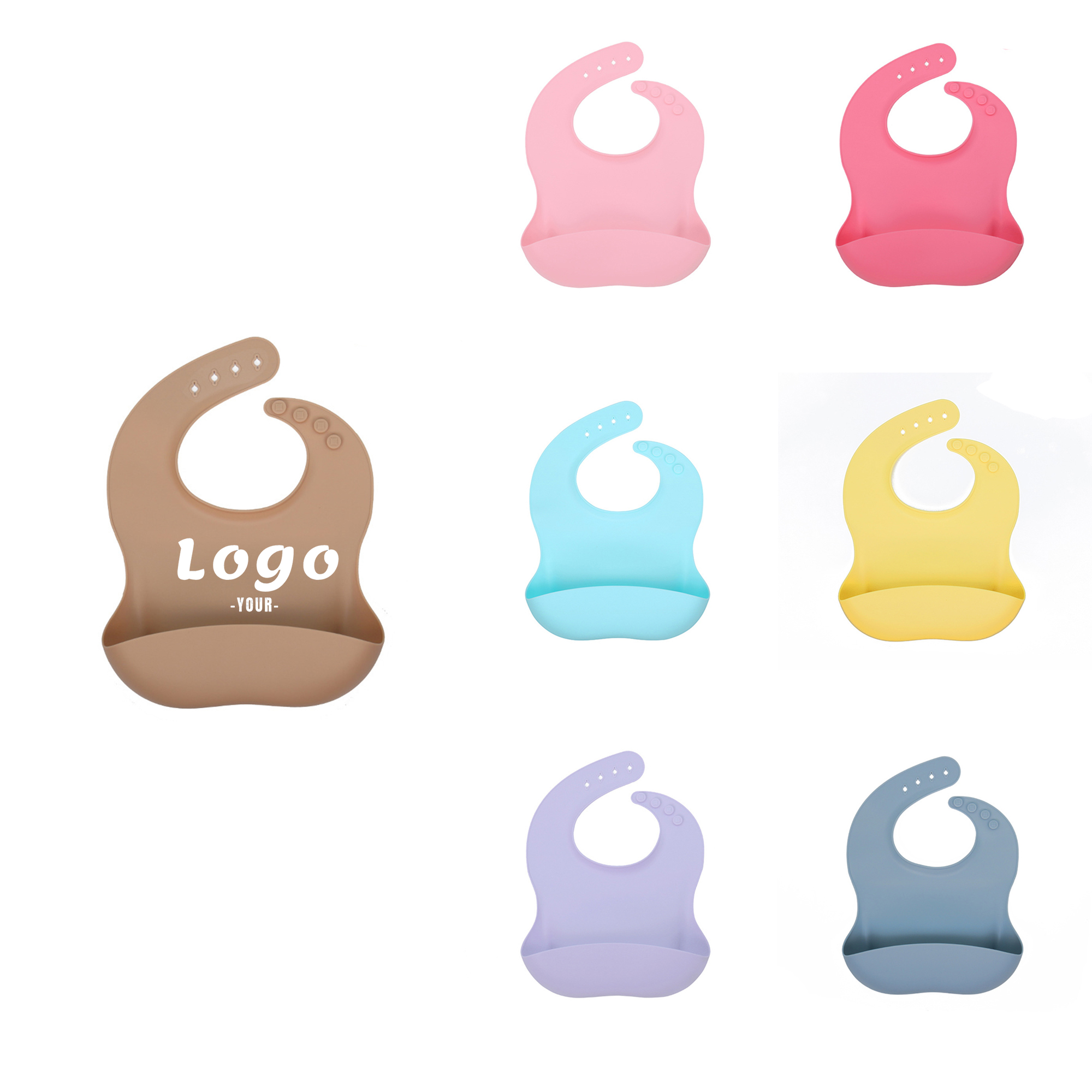 Cute Waterproof Silicone Baby Feeding Bibs 2