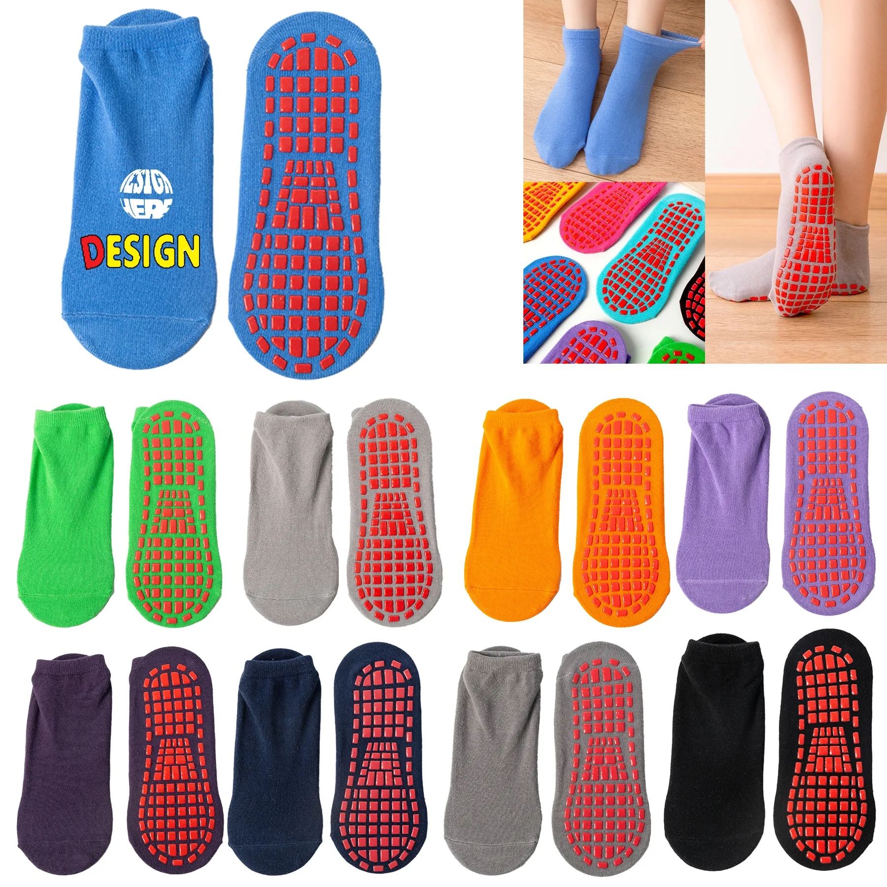 Unisex Non Slip Grip Socks