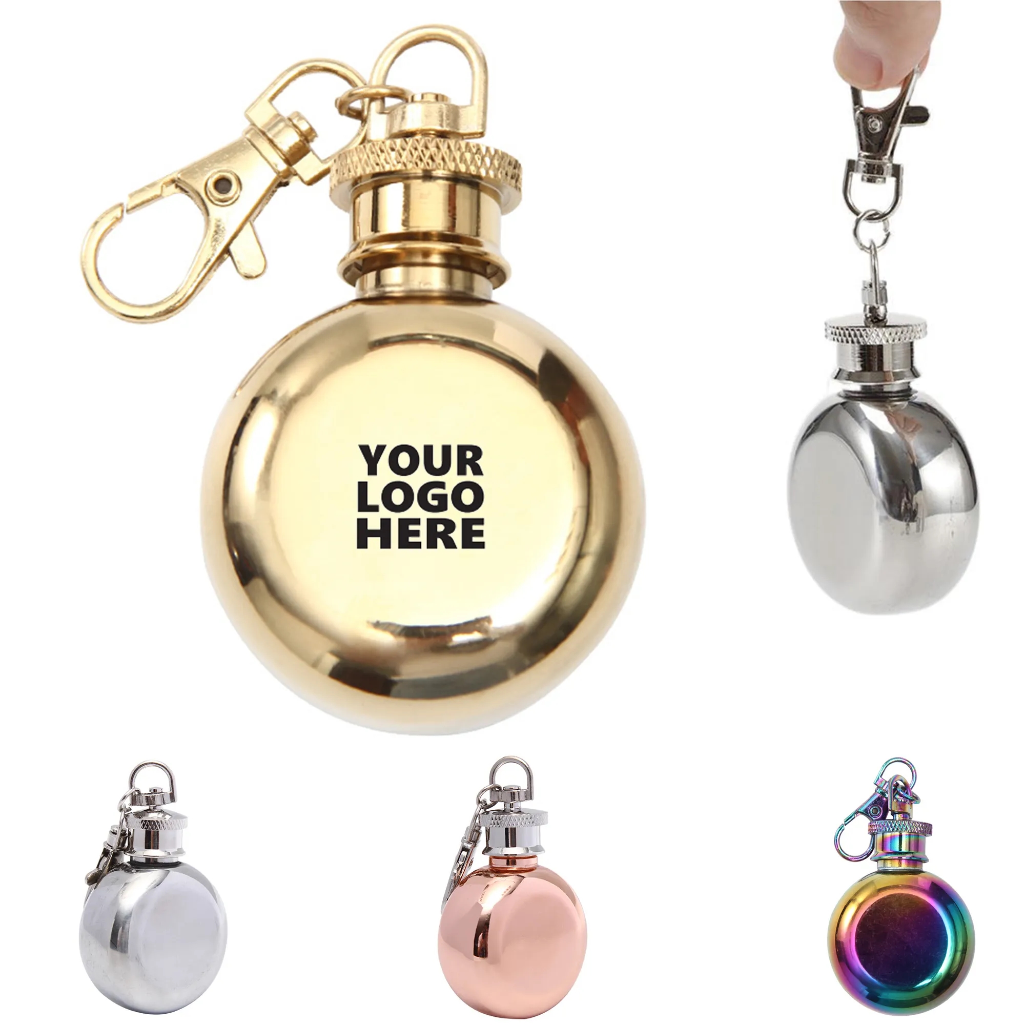 1Oz Portable Multi-Colored Round Flask 2