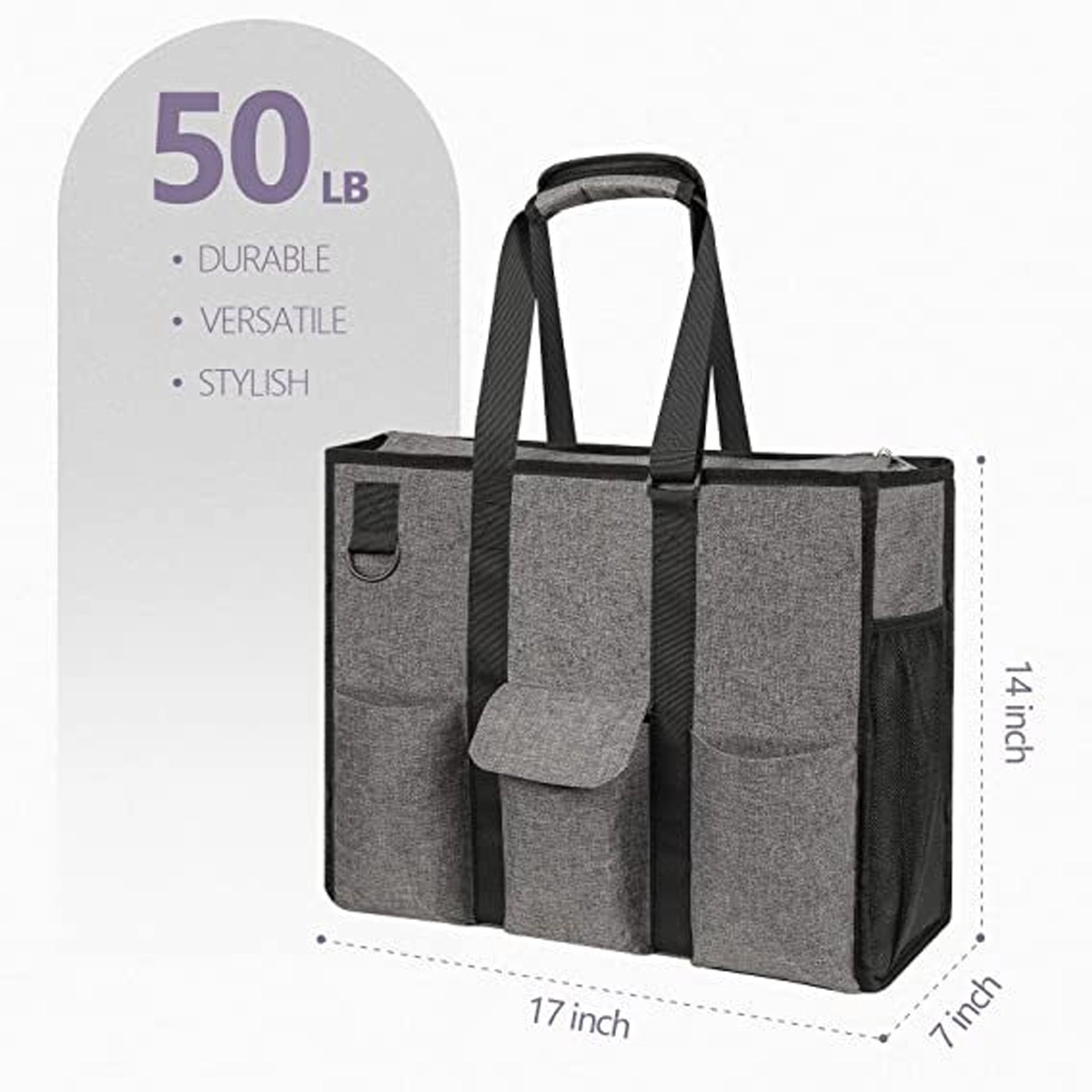 Custom Utility Water Resistant Zipper Tote Bag 6