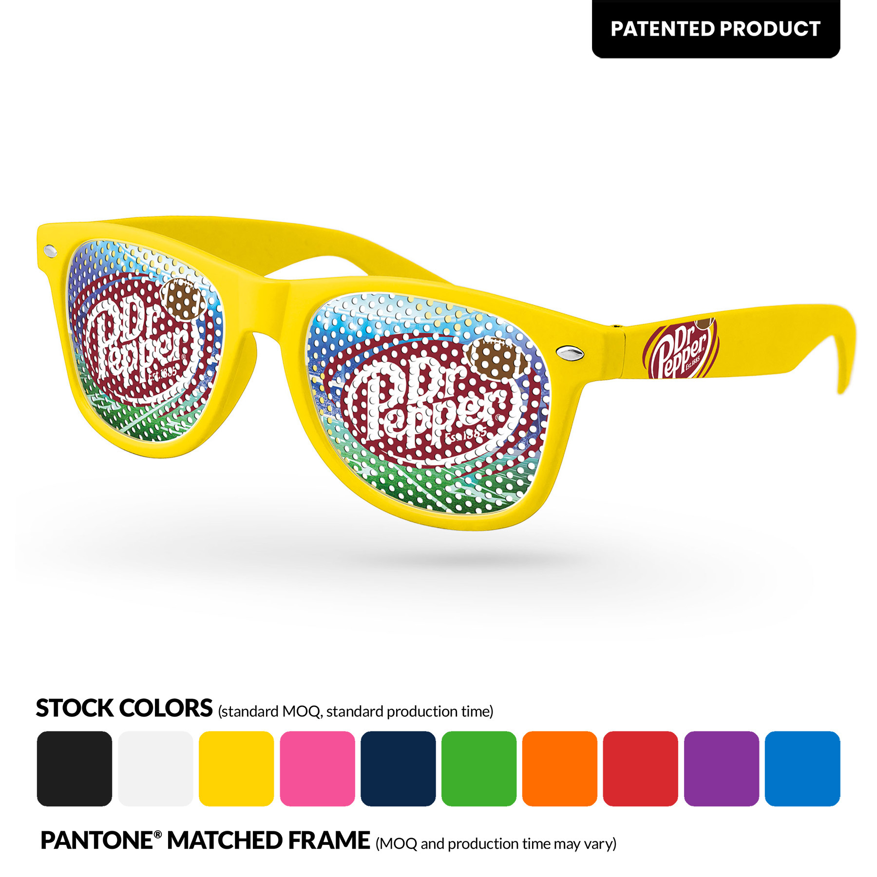 Retro Pinhole Promotional Sunglasses w/ Full-Color Temple Imprint 3