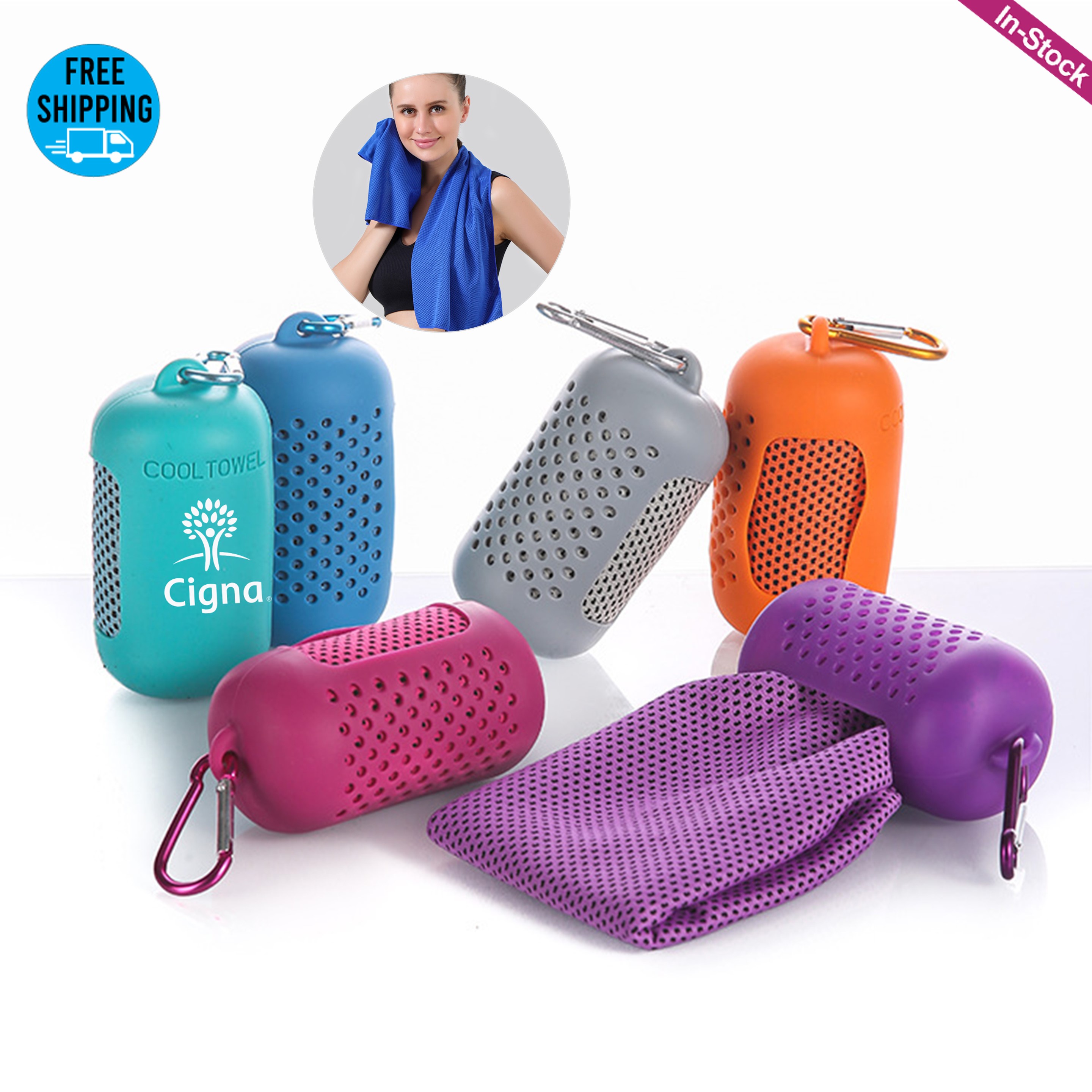 12"x35" Cooling Towel with Silicone Case 5