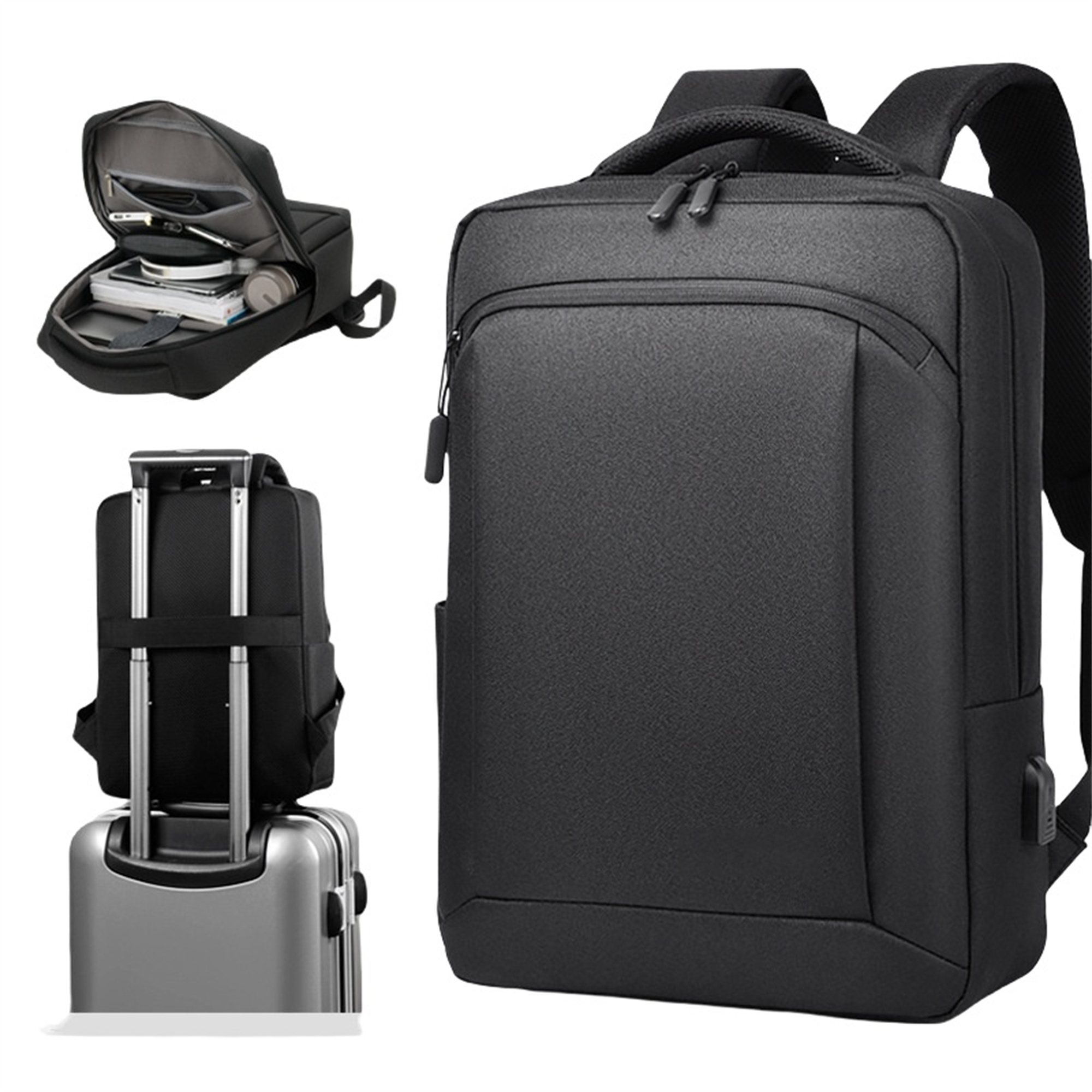 15.6" Ultimate Travel Everyday Laptop Backpack in Heather Grey 6