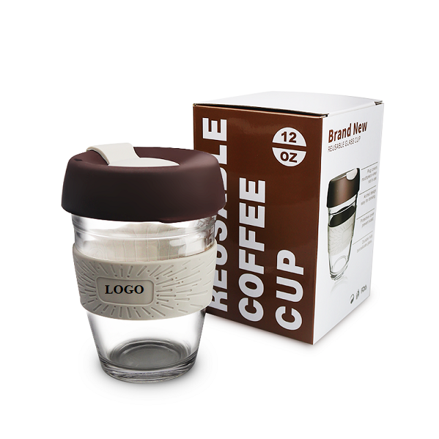 Glass Coffee Mugs with Silicone Holder 12 oz 5
