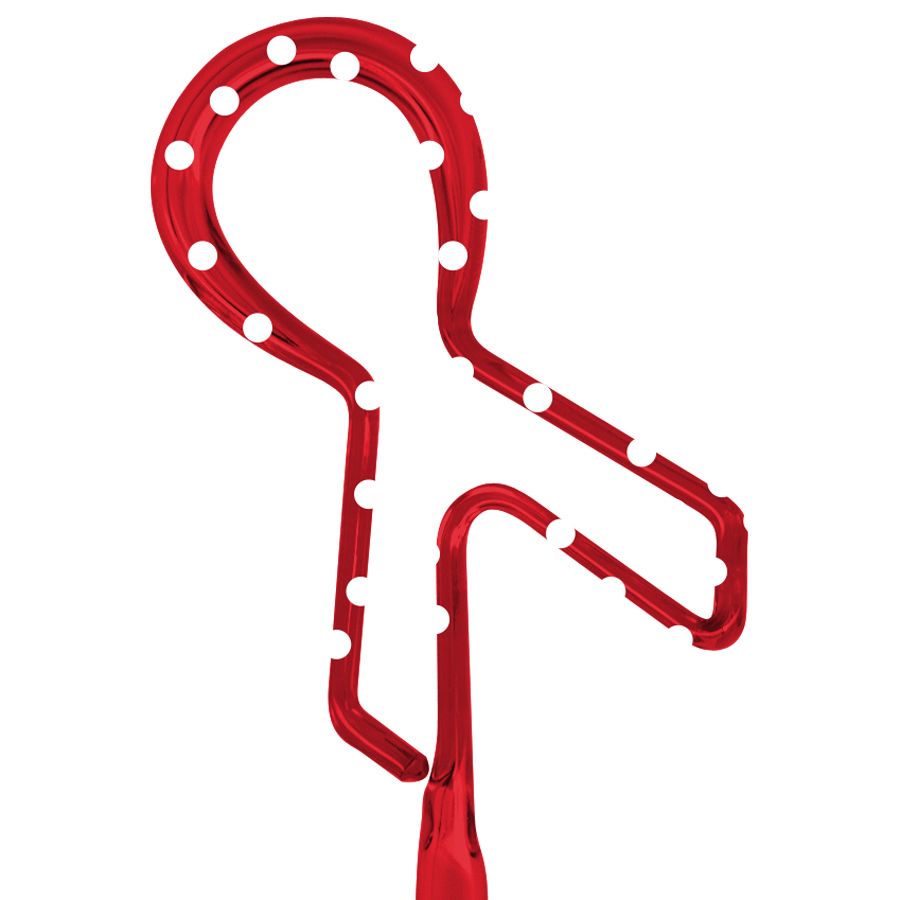 Awareness Ribbon Polka Dots Multi-Color Inkbend Standard, Bent Pen - Multicolor