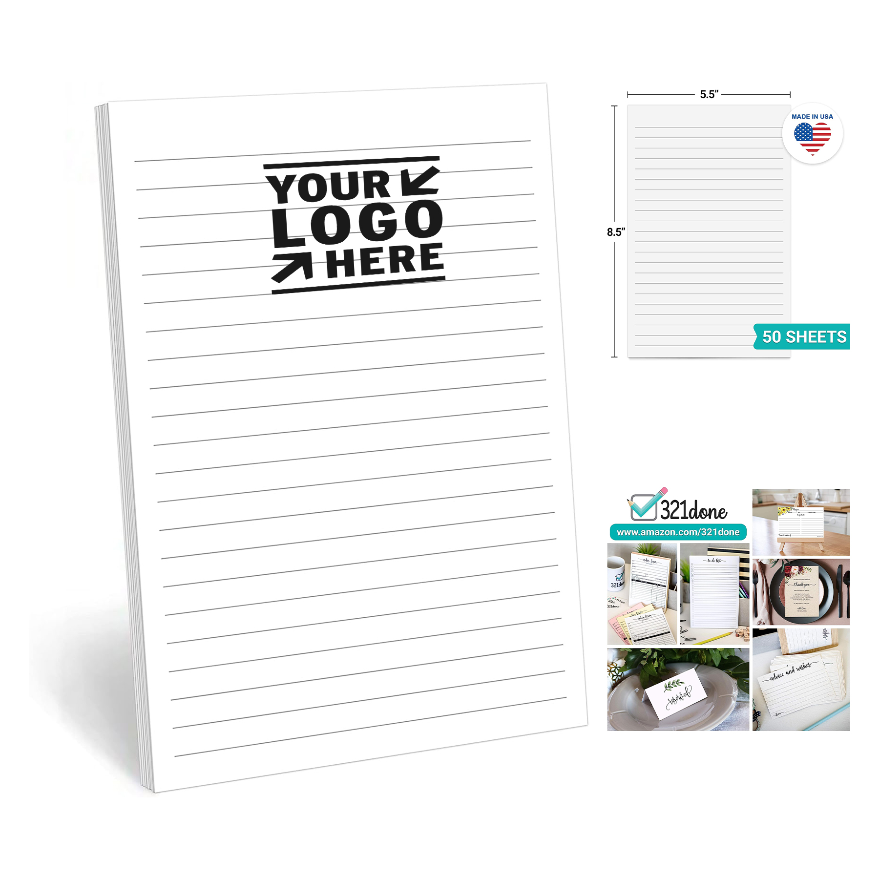 5.5" x 8.5" 50 Sheets Ruled Notepad 2
