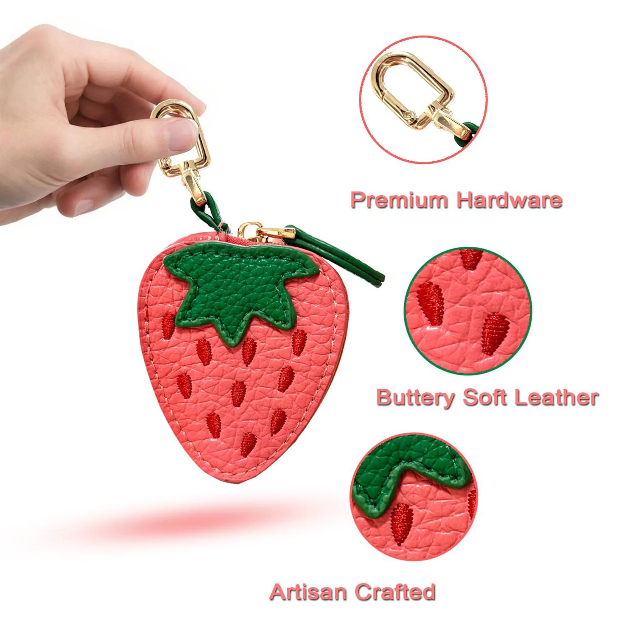 Fruit Shaped Coin Pouch, Mini Wallet Keychain Jewelry Holder 2