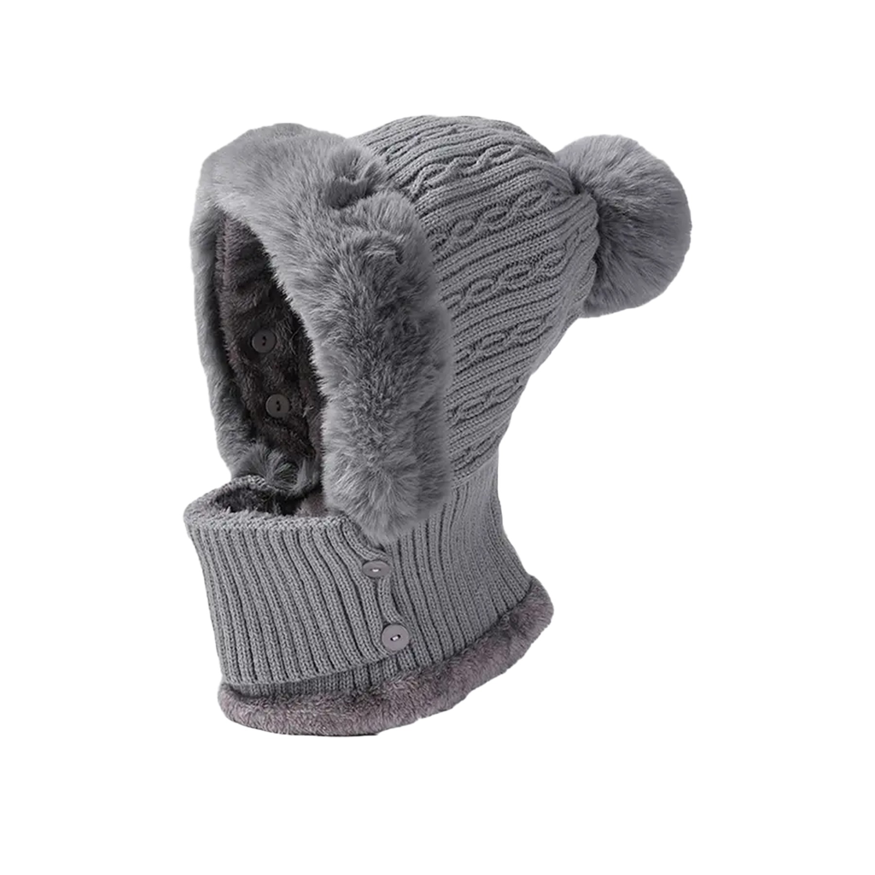 Knitted Neck Warmer Beanie Cap 2