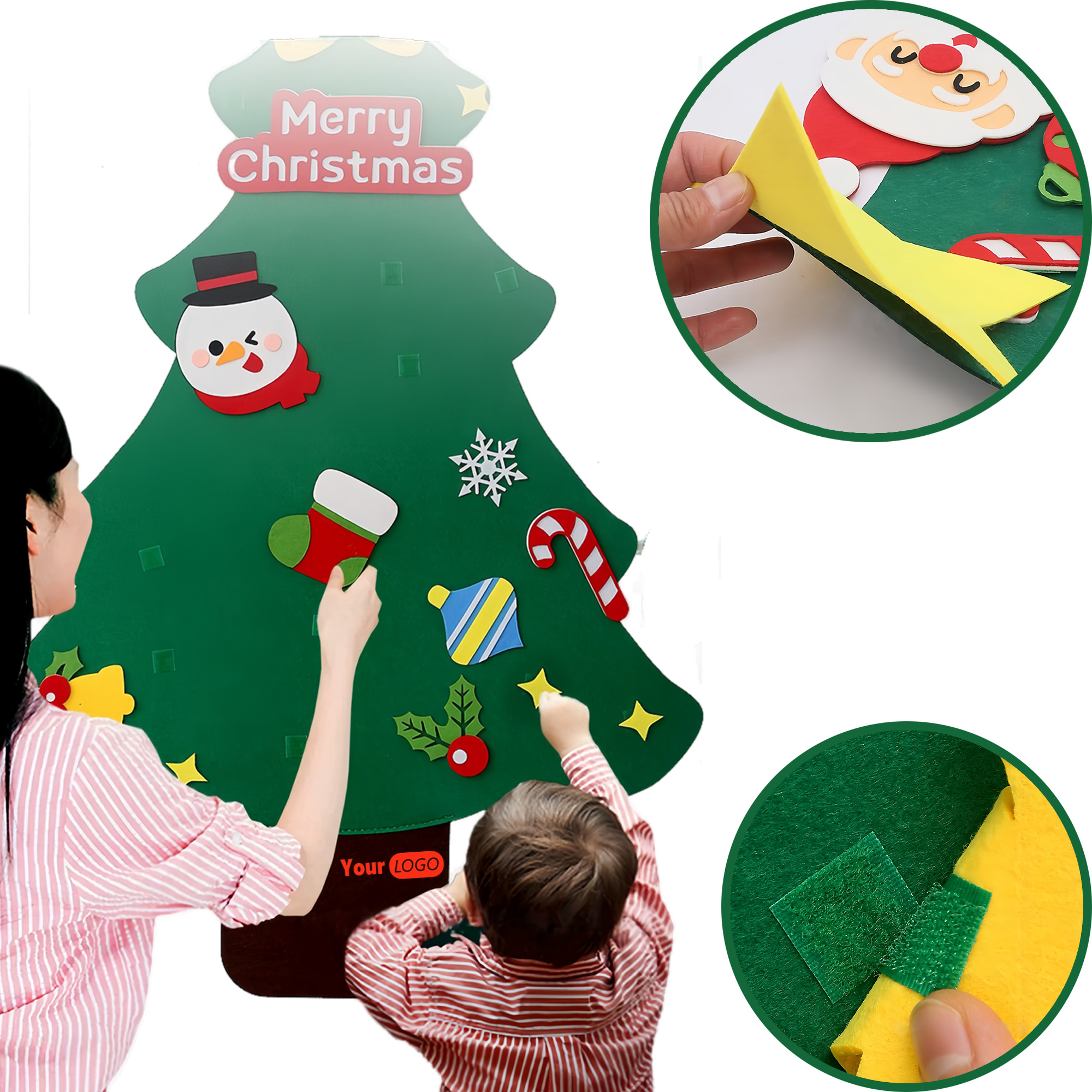 DIY Spliced Felt Christmas Tree Ornament 2