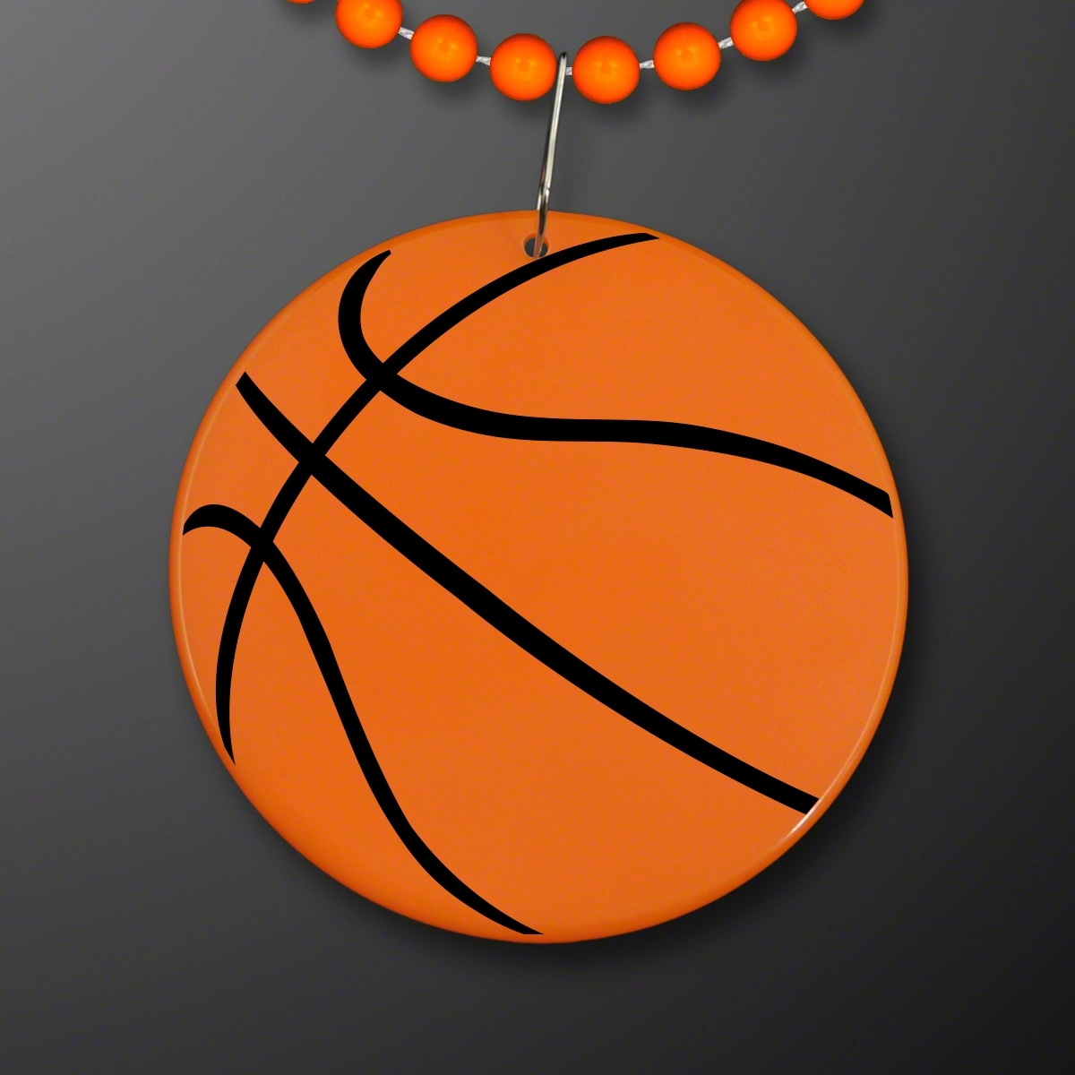 Basketball Medallion on Beads Necklace (NON-Light Up) 24