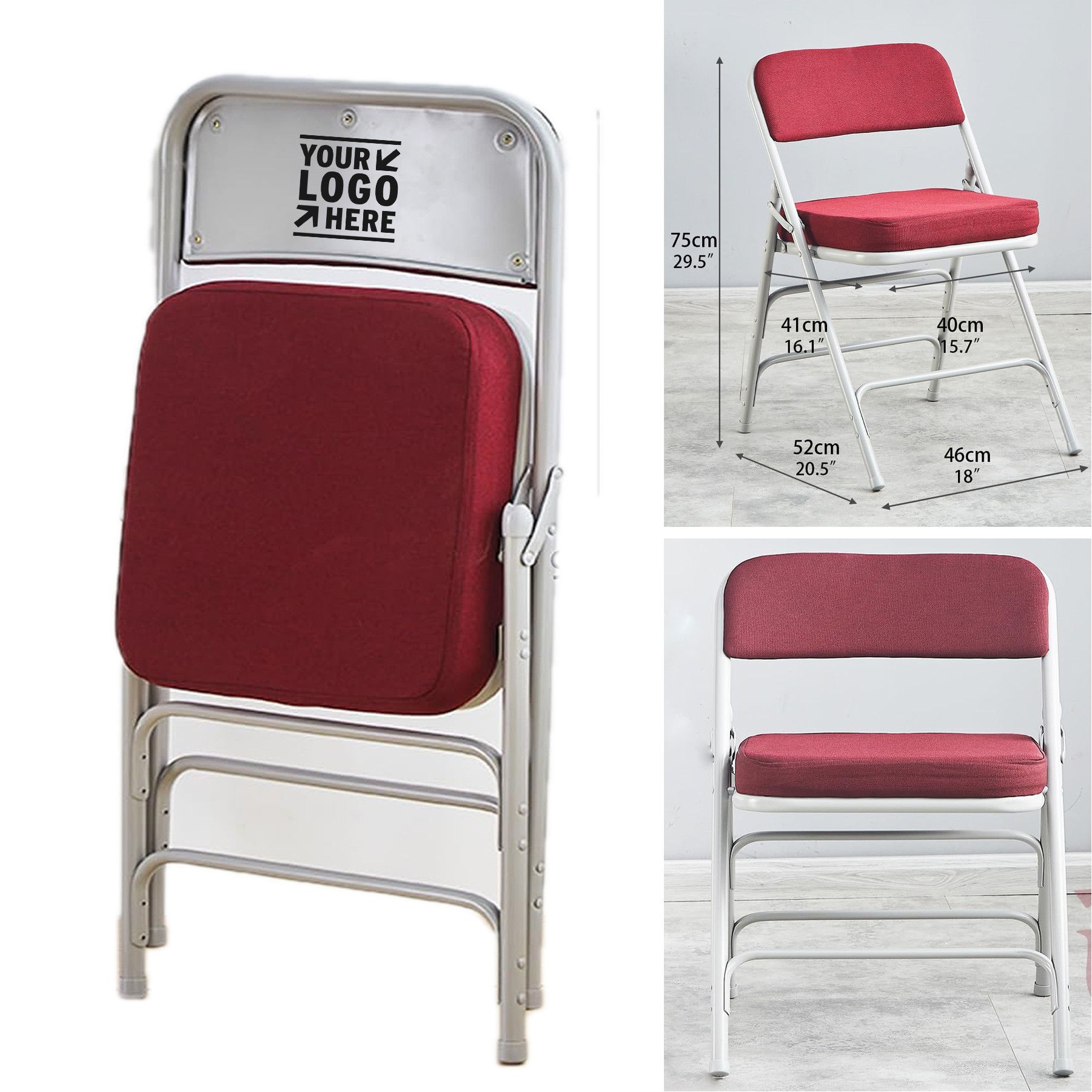 Foldable Chair Padded Folding Chairs Upholstered 2