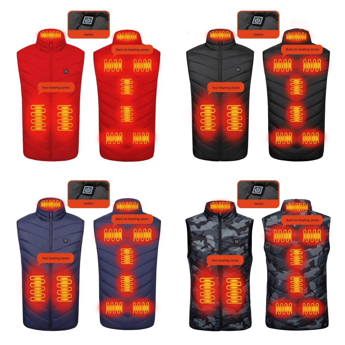 Heated Vest 9 Heating Zones 6