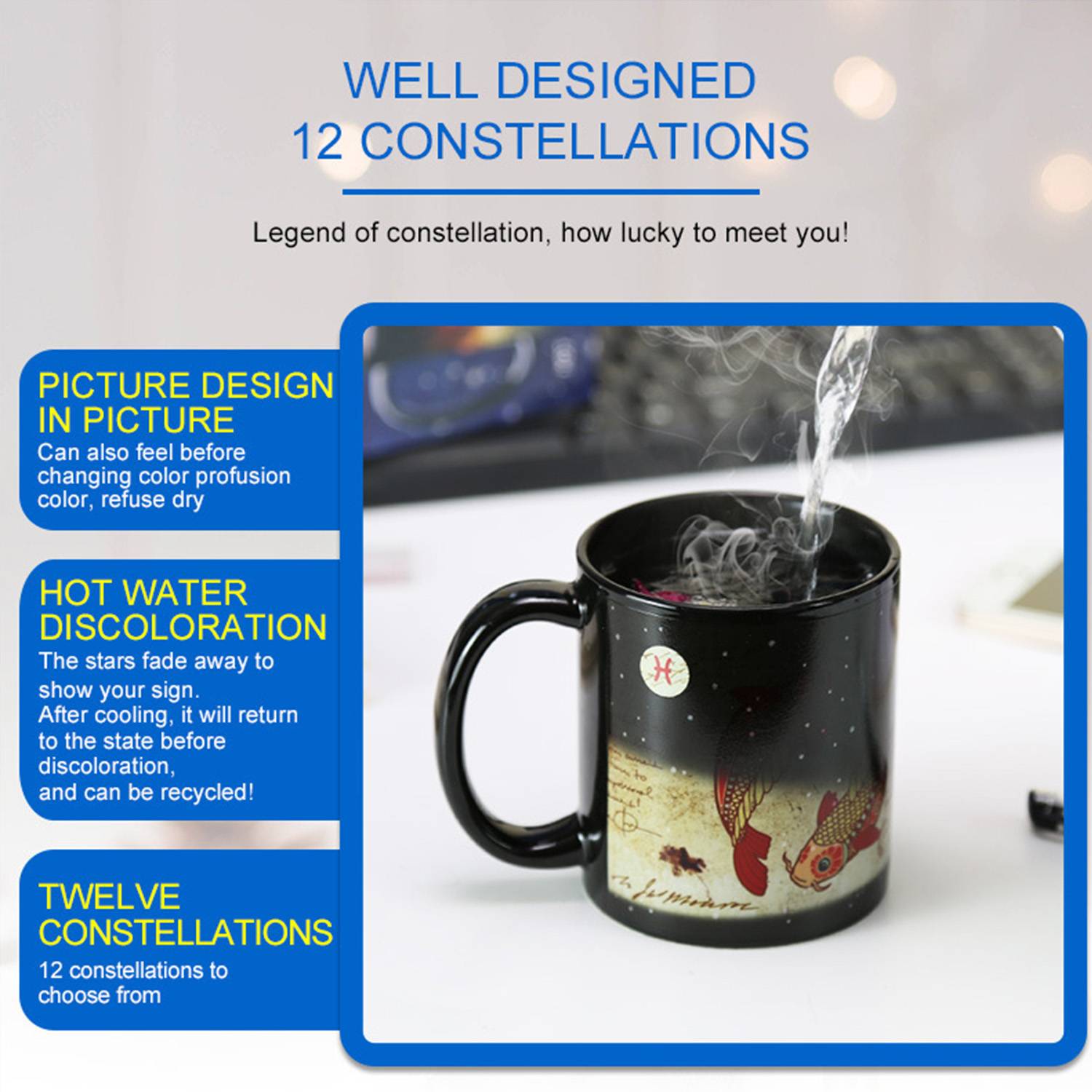 11oz Color-Changing Ceramic Zodiac Mug for Astrology Lovers 4