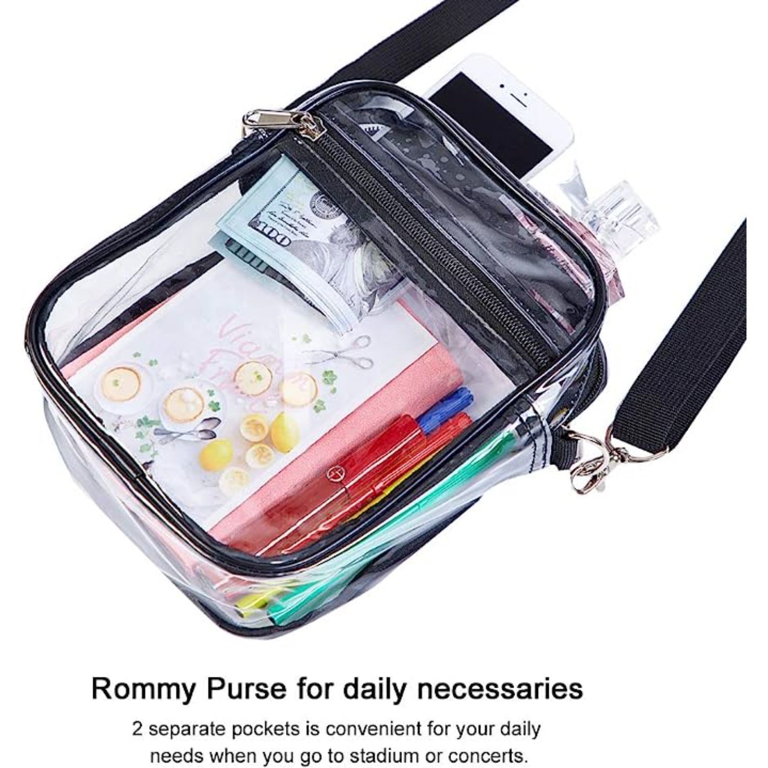 Rock'it 3-Day Messenger Handbag Clear PVC Transparent Crossbody Bag 2