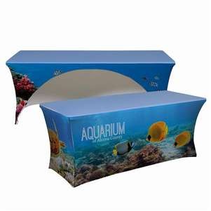 8' Full Color Dye Sublimated Open Back Stretch Table Cover 7