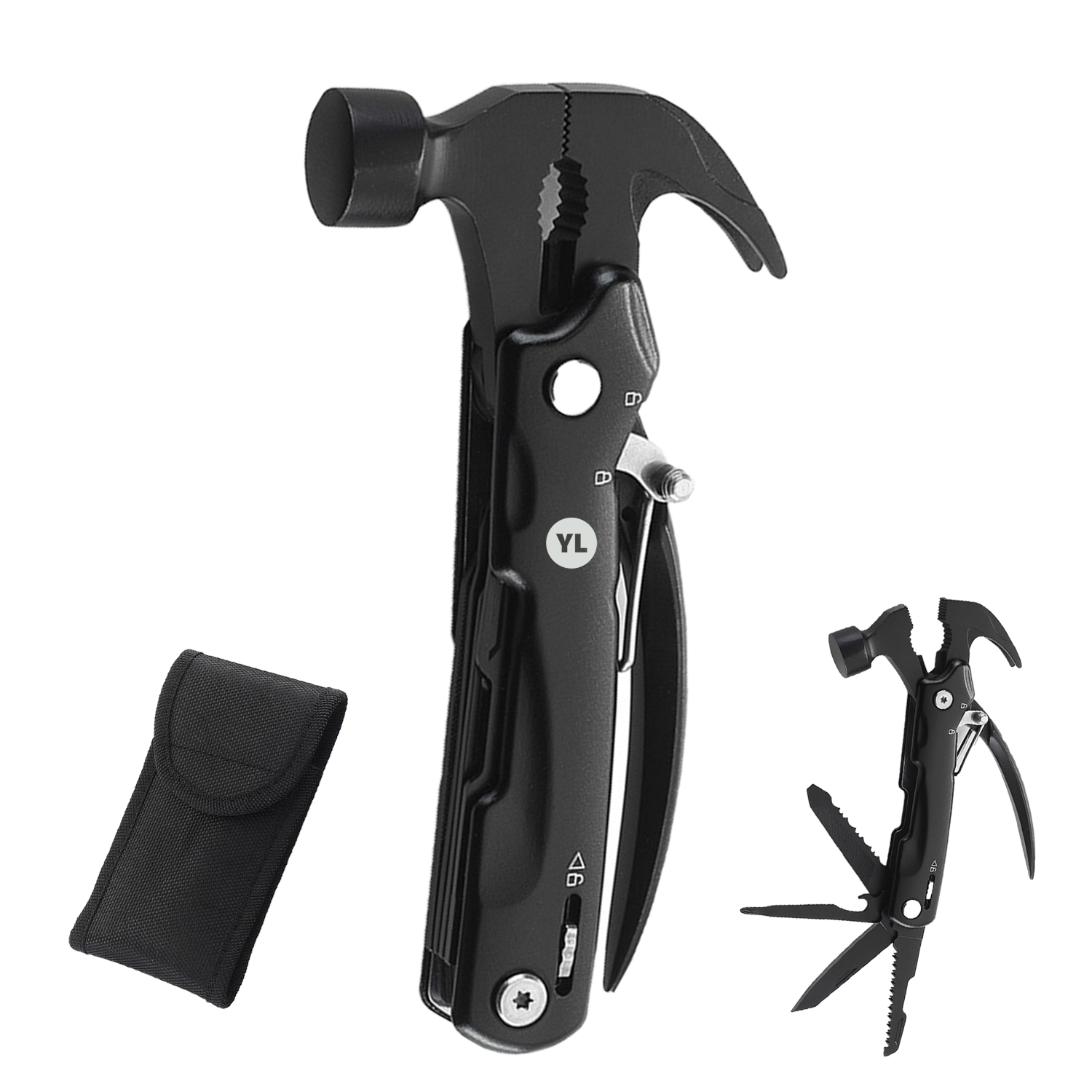 Multi-Functional Hammer Tool with Glass Breaker, 13-in-1 1
