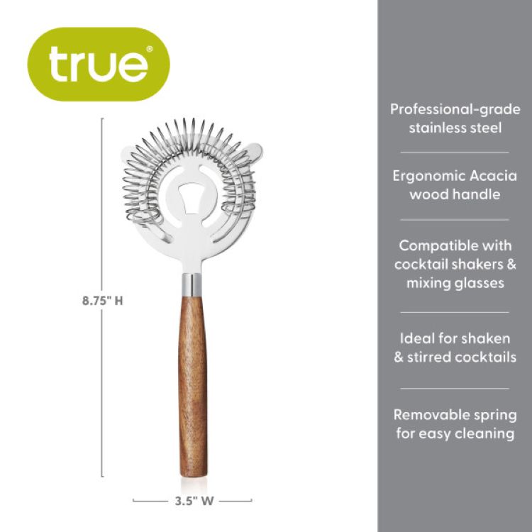 True® Acacia Cocktail Strainer 5