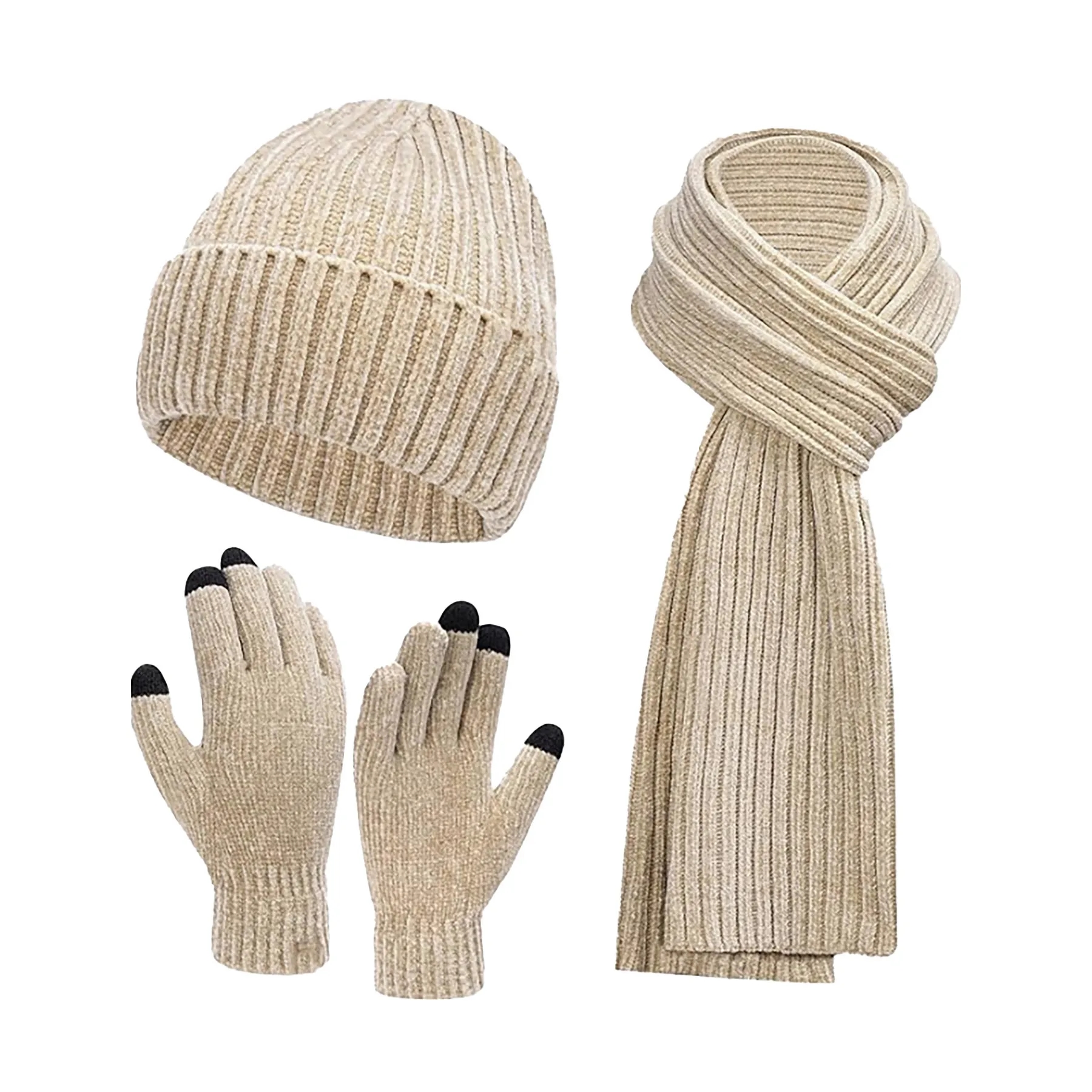 Polyester Women's Hat, Scarf, Gloves Three Piece Set 6