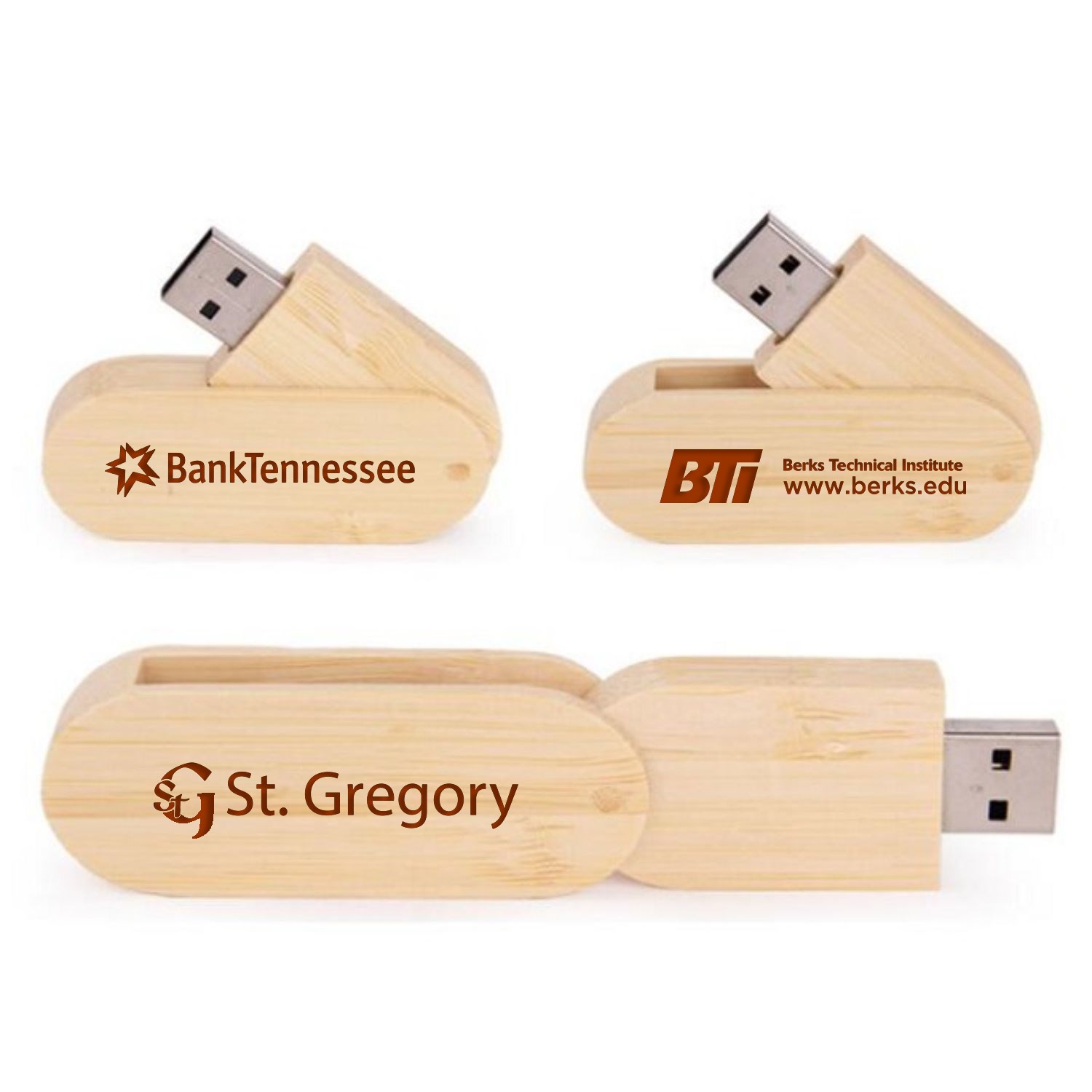 Wooden Swivel USB Flash Drive 2