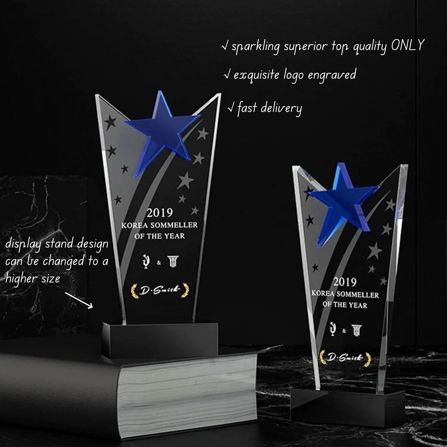 Crystal Awards Glass Winner Trophy Recognition Cups 5