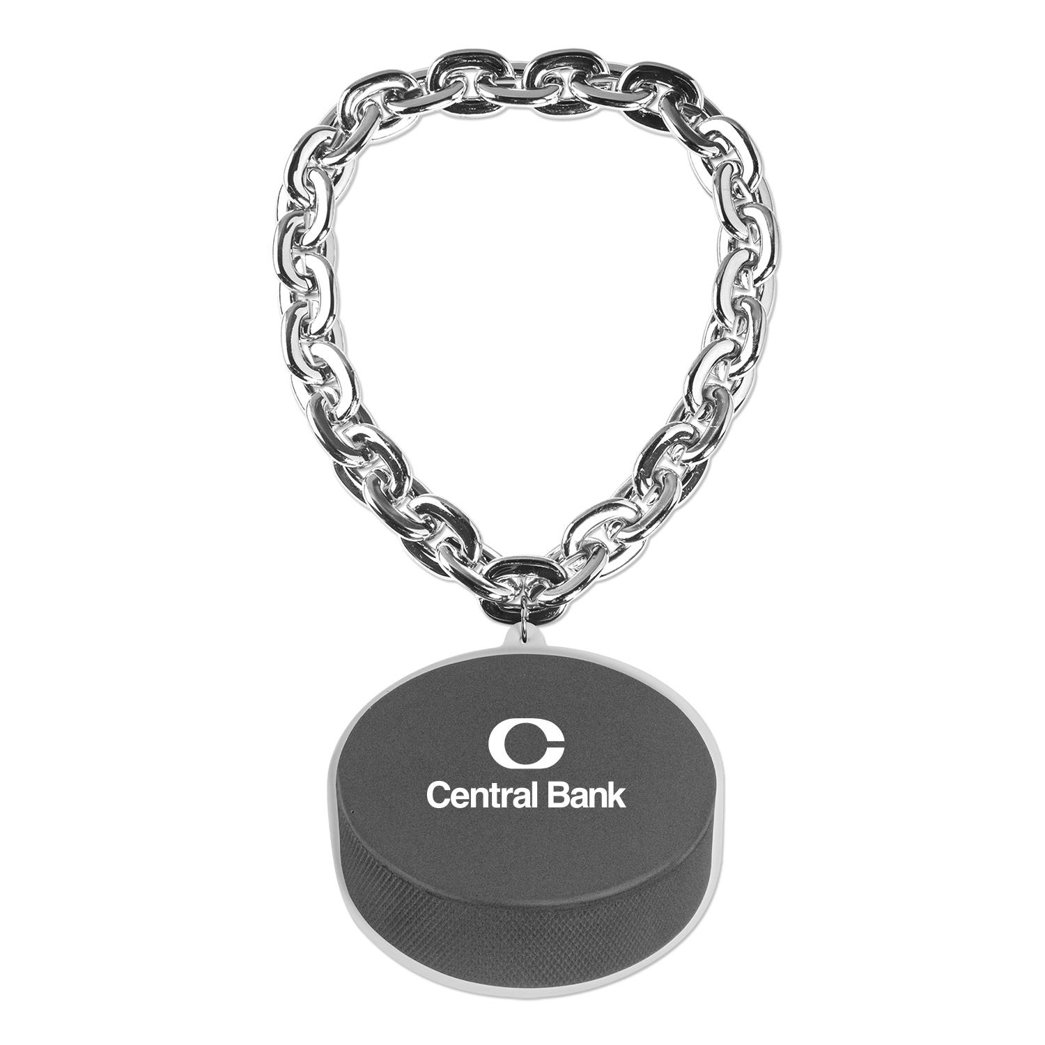 Hockey EVA Puck Medallion with Jumbo Chain