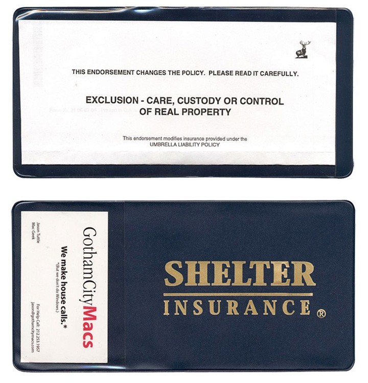 Policy Holder With Extra Pocket (open on short side) 3