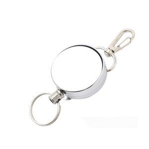 Auto Stretch All Metal Key Chain With Secure Clothing Clips 9