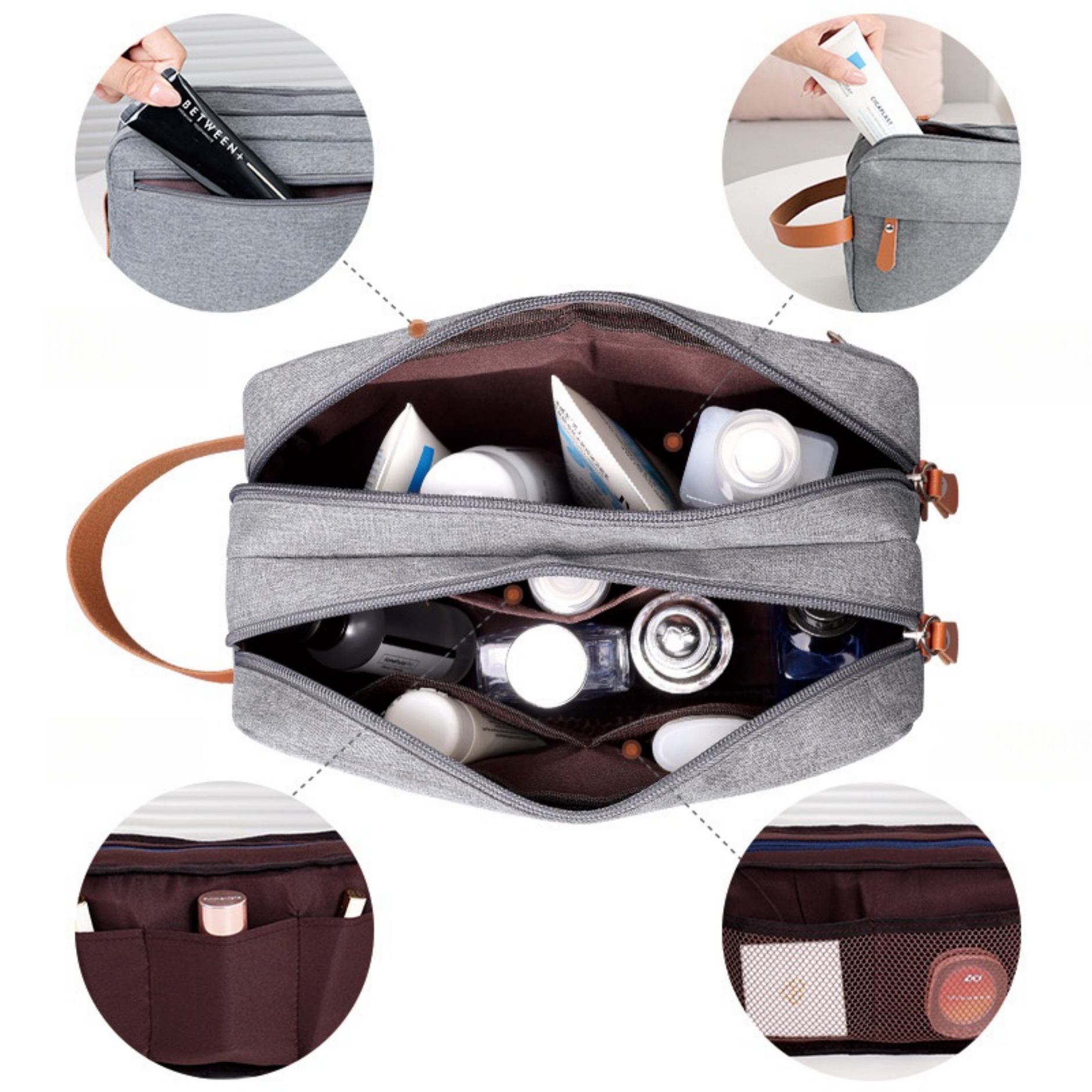 Waterproof Travel Toiletry Bag with Hanging Hook 6