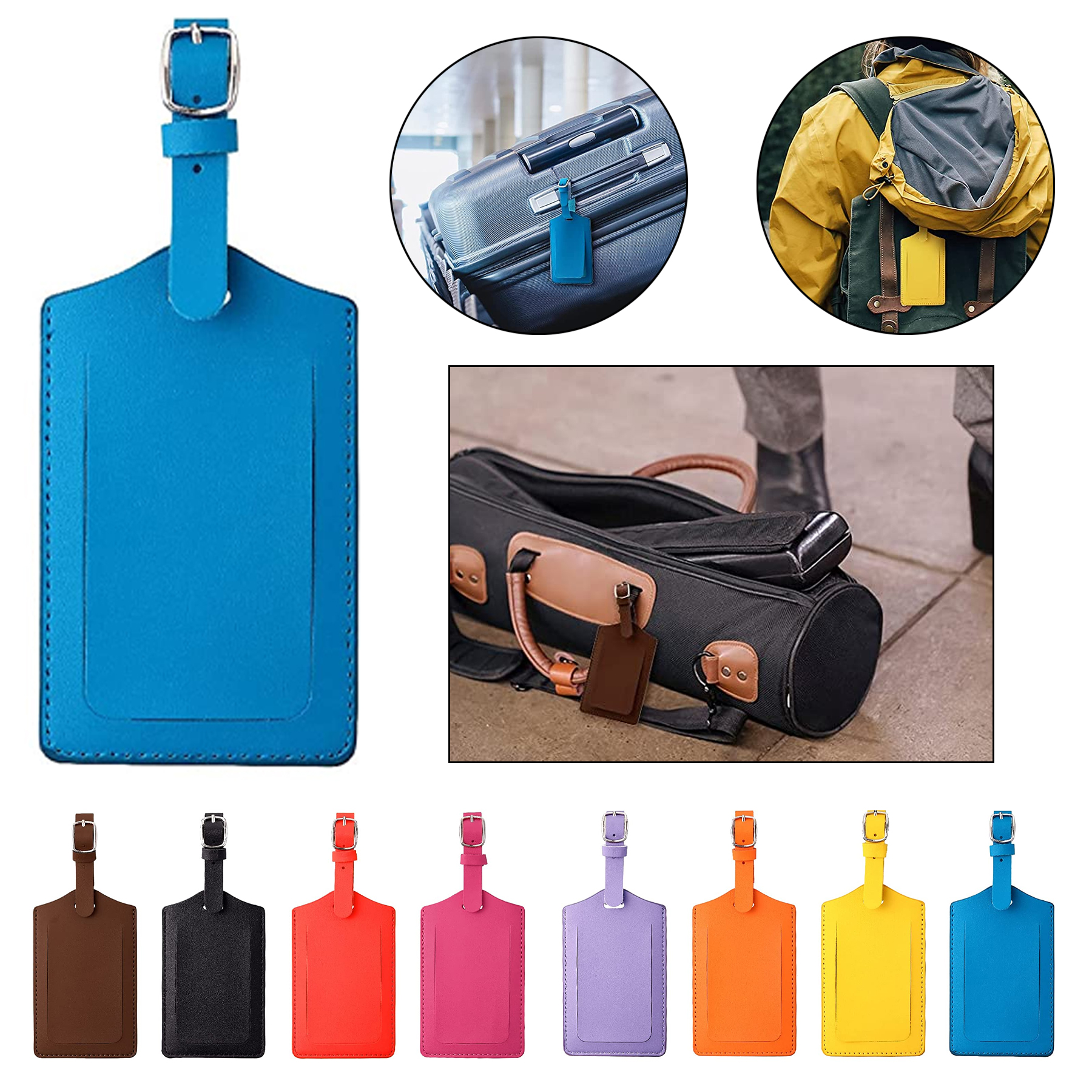 Leather Luggage Bag Case Tags 1