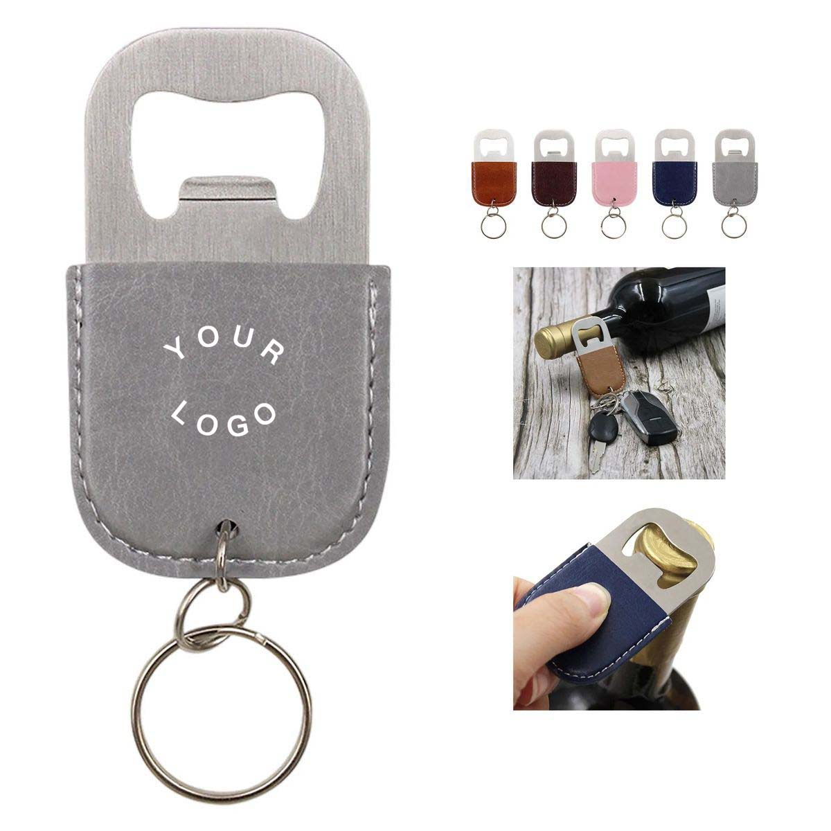 Portable PU Leather Bottle Opener Keychain for Drinks 1