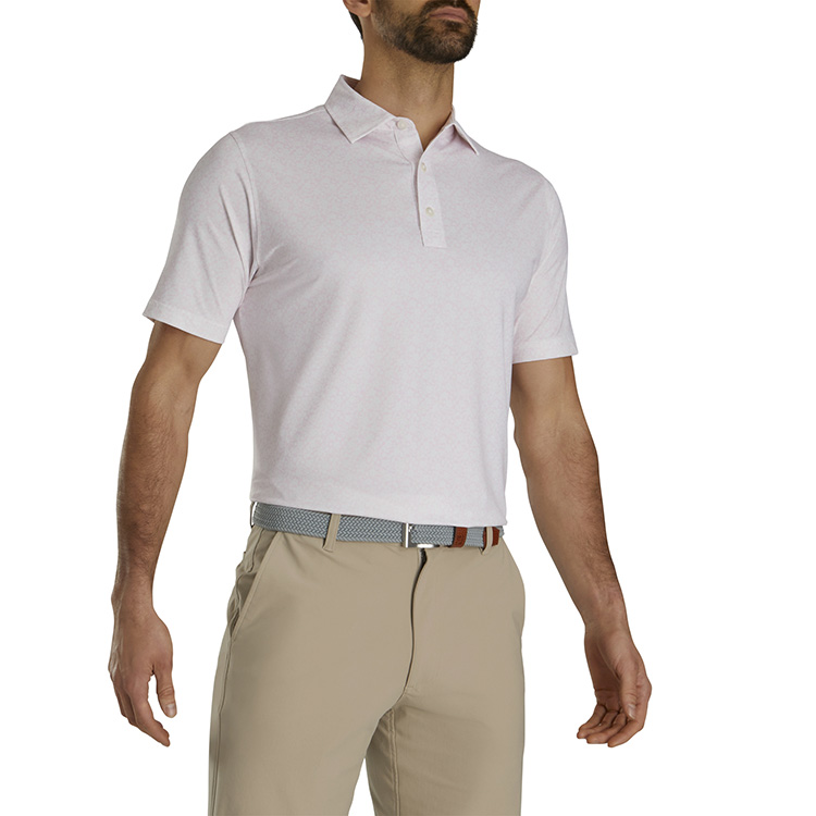 FootJoy Painted Floral Lisle - Self Collar Polo 5