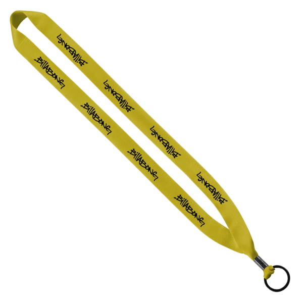 3/4" Polyester Lanyard with Metal Crimp & Split-Ring 1