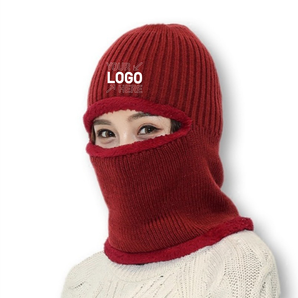 Winter warm all-in-one knitted hat 3