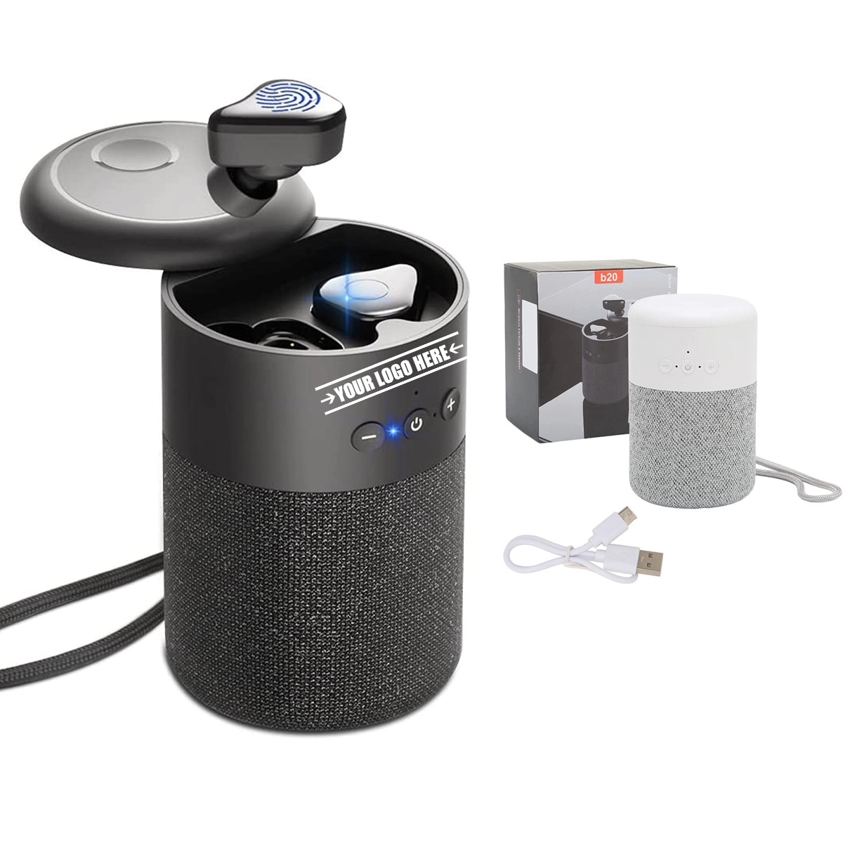 Mini Small Bluetooth Speaker With Earbuds 2 In 1 5