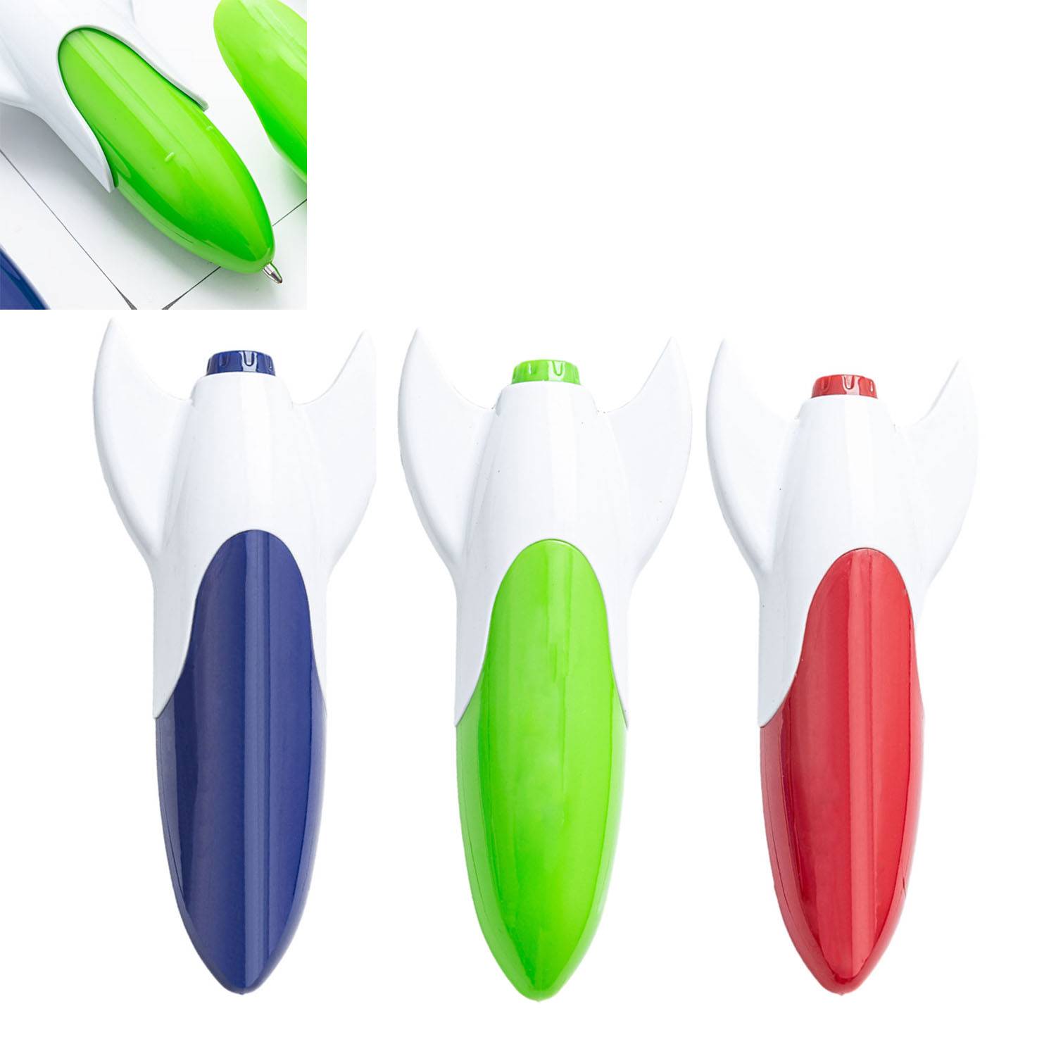 Cartoon Rocket Shaped Plastic Push Type Ballpoint Pen 6