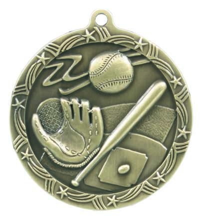 Baseball Shooting Star Medal, 2 1/2" 2