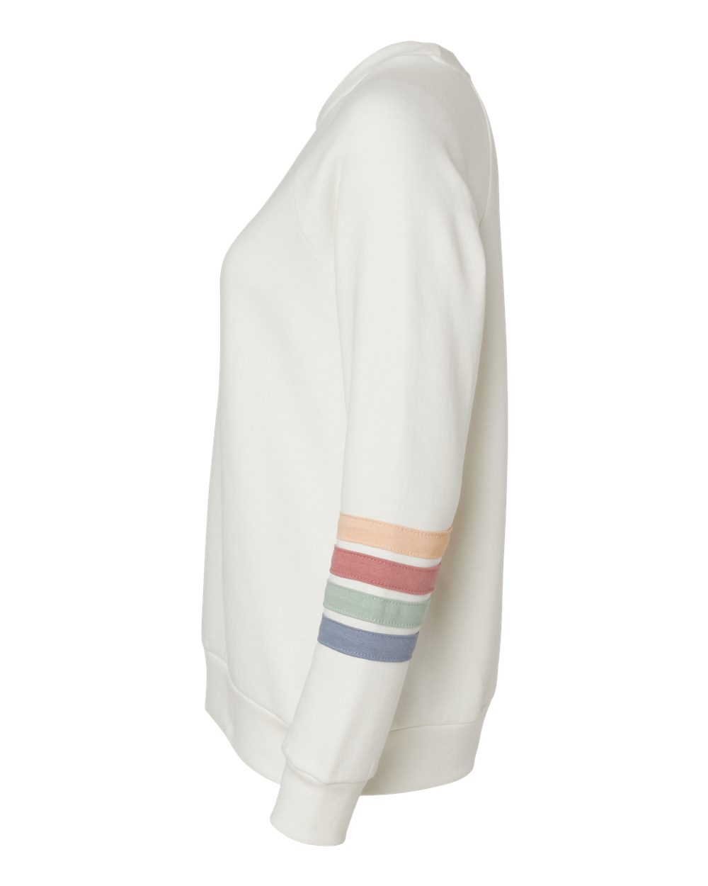 Women's Striped Sleeves Crewneck Sweatshirt - W23152 6