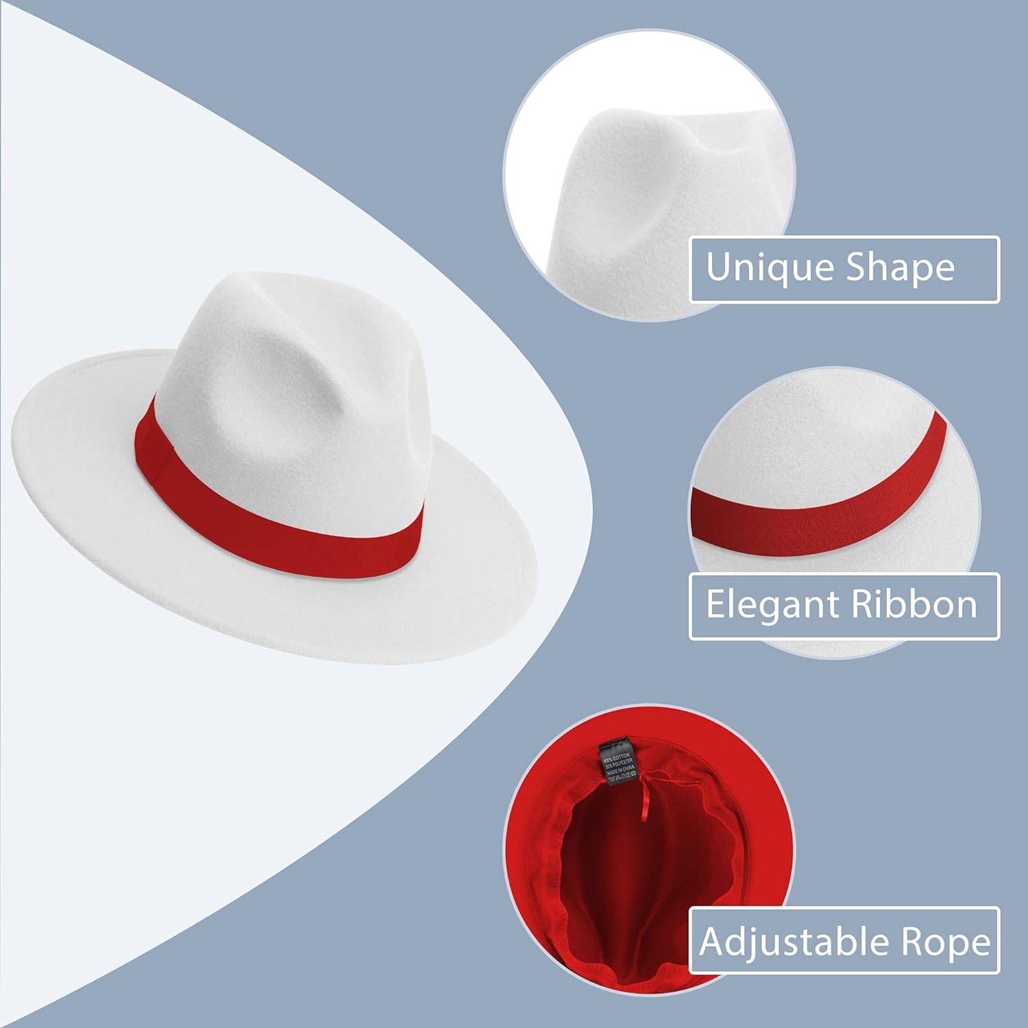 Wide Brim Fedora Hats for Women Men 2
