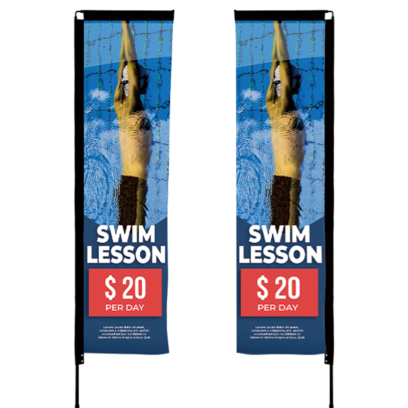 Rectangle Wind Flutter Flag - Large Double Sided