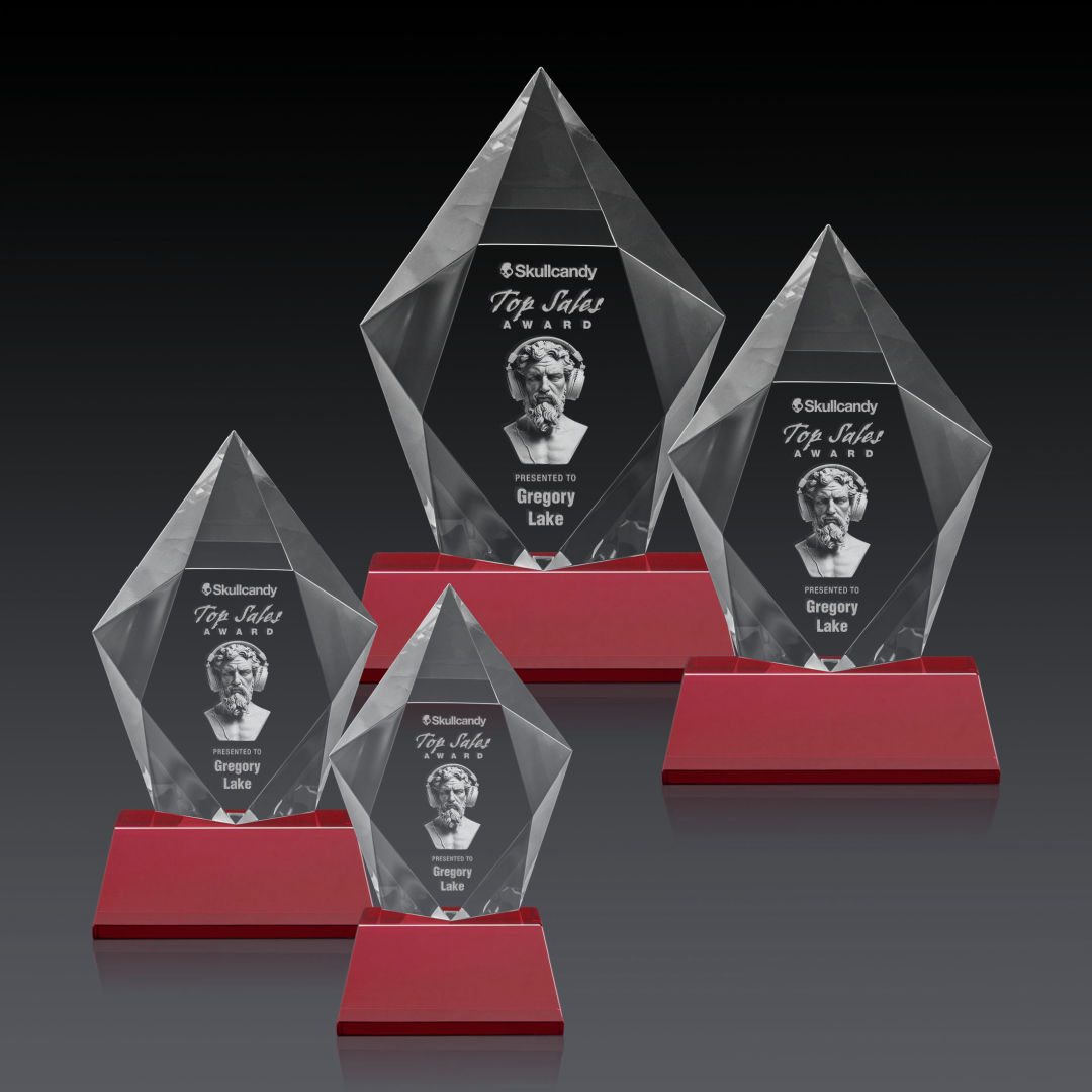 Devron 3D Award on Base - Red