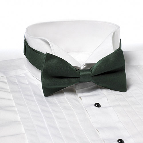 Hunter Green Banded Bow Tie 2