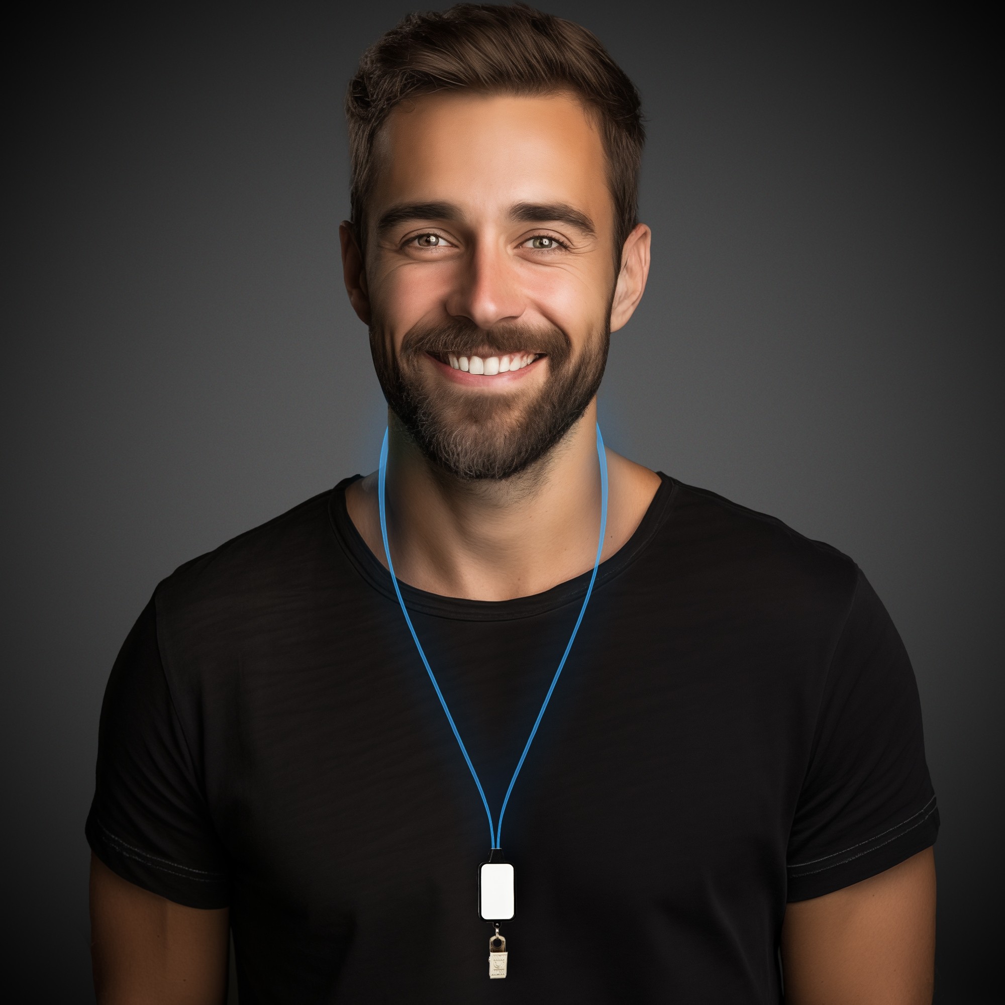 Light Up LED Lanyard with Badge Clip(Pad Print) 1