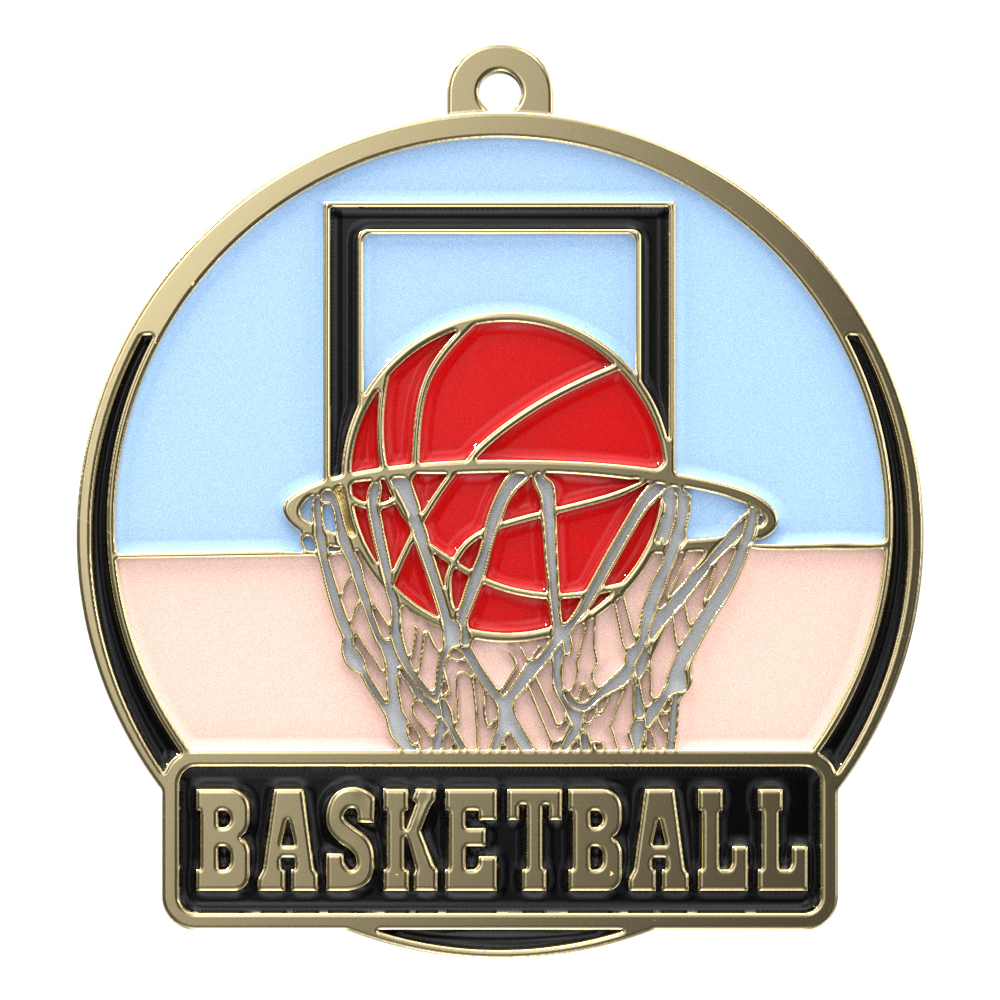 Basketball High Tech Medallion (2")