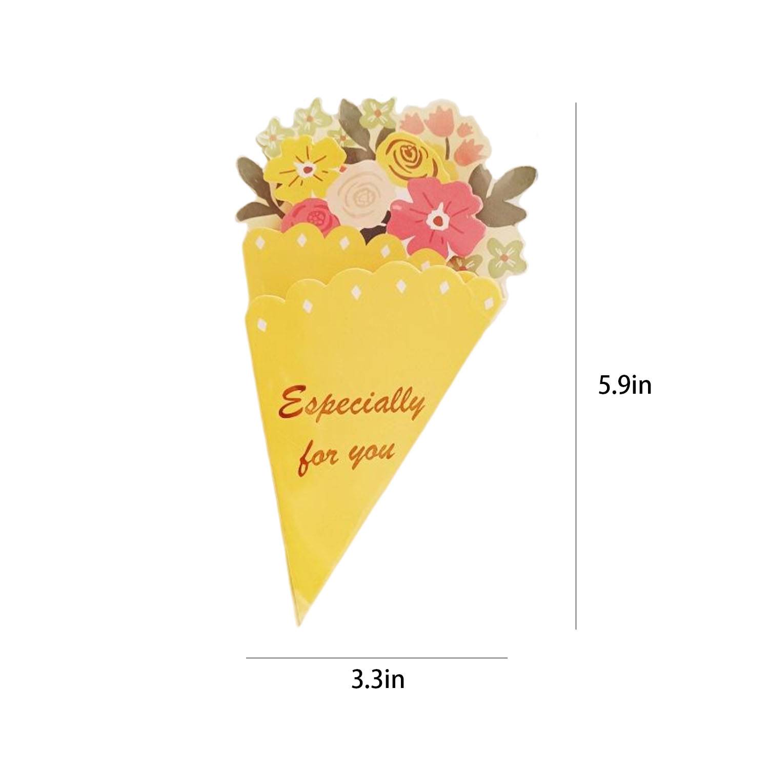 3D Paper Flower Bouquet Pop Up Greeting Card 2