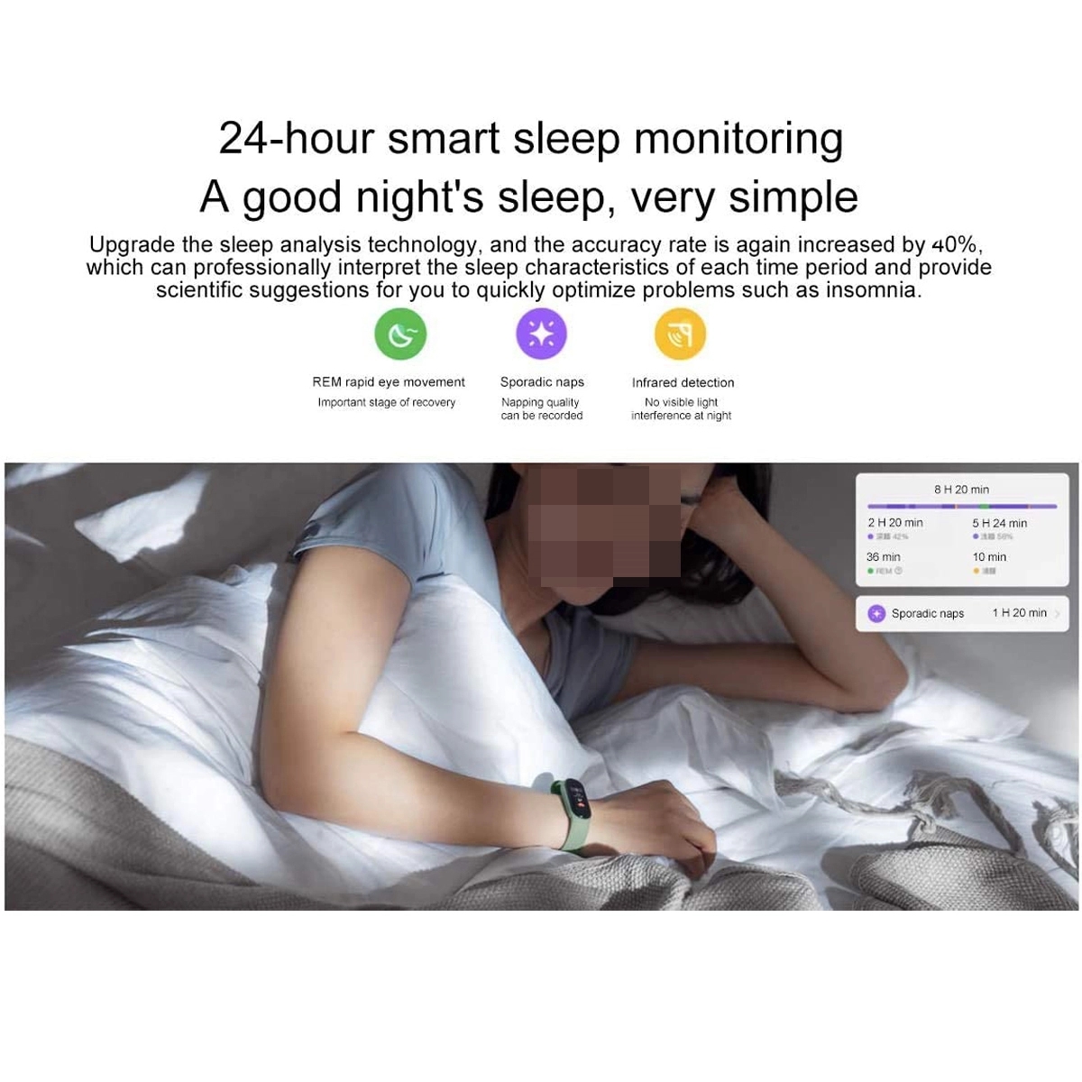 M6 Heart Rate and Sleep Monitor Smart Watch Bracelet 3