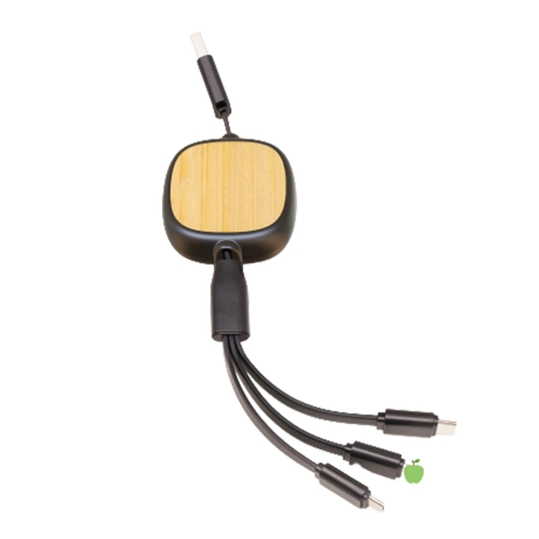 39.37 Inch Bamboo 3 In 1 Retractable Charging Cable 2