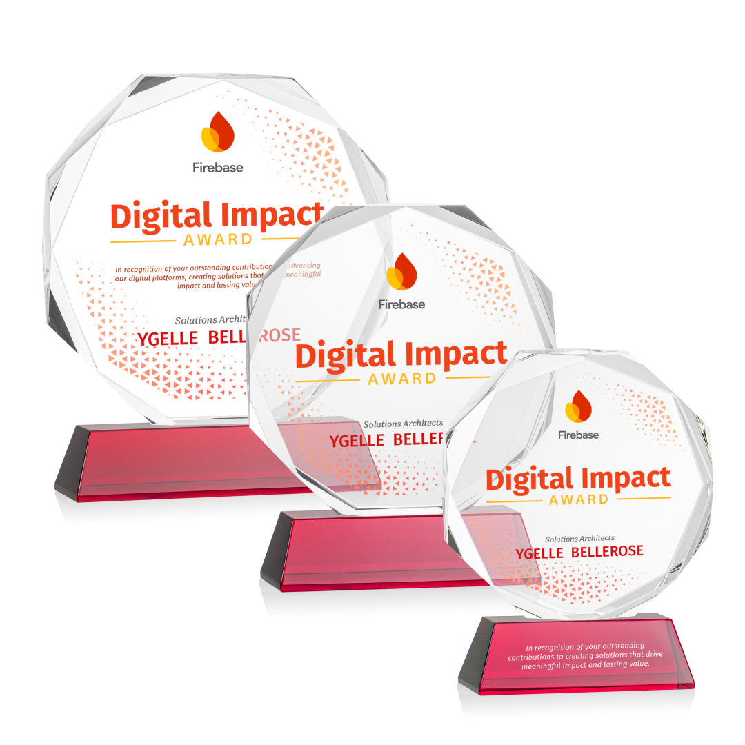 Acadian VividPrint™ Award on Newhaven Base - Red